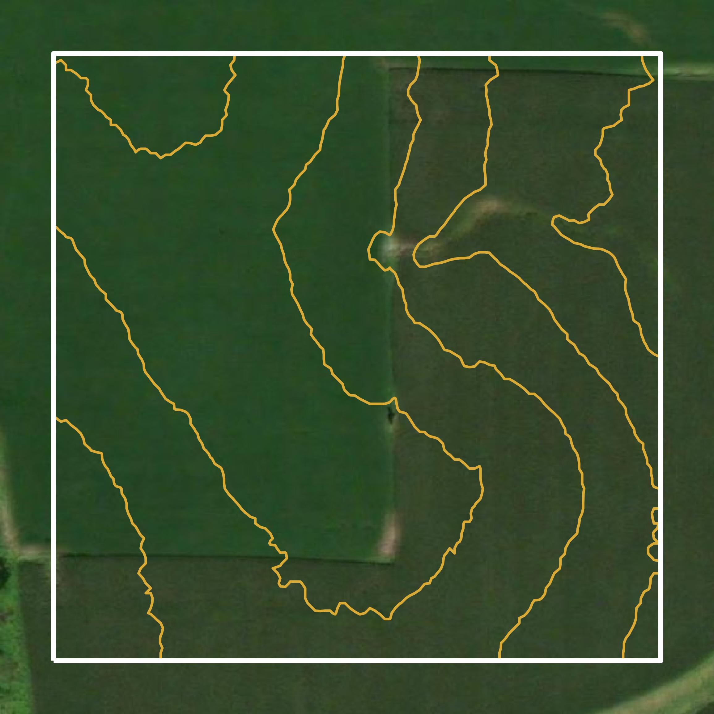 This image shows a contour map in Saline County created using GIS data in Equator.