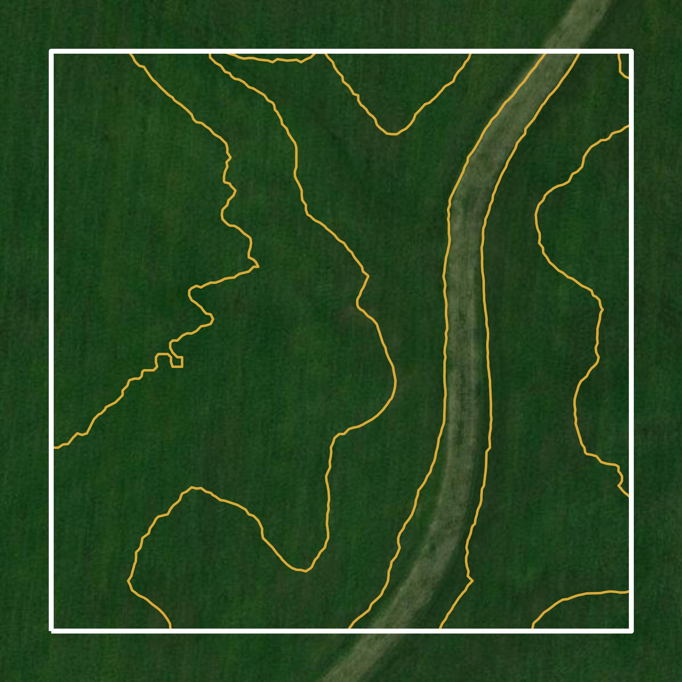 This image shows a contour map in Sangamon County created using GIS data in Equator.