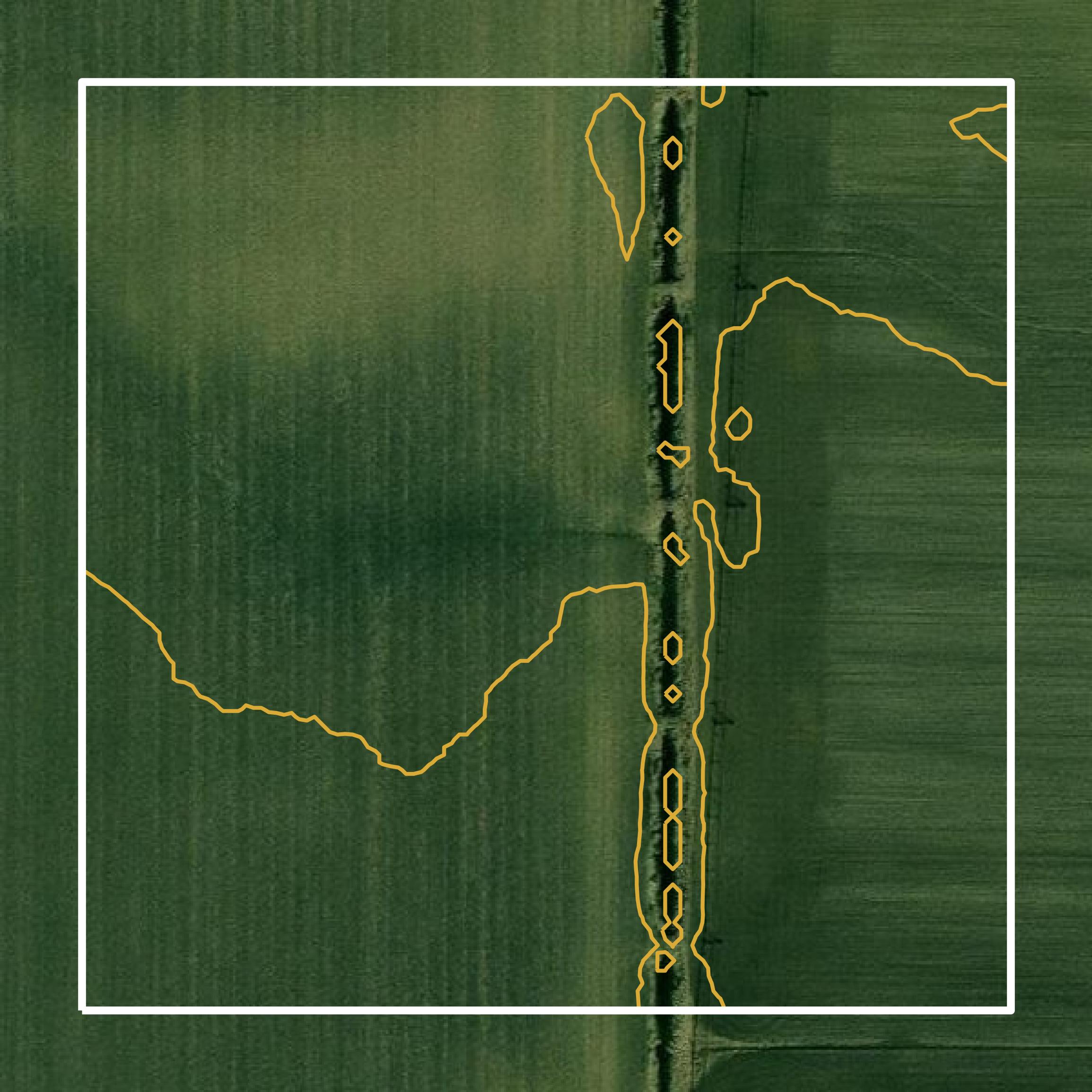 This image shows a contour map in Scott County created using GIS data in Equator.