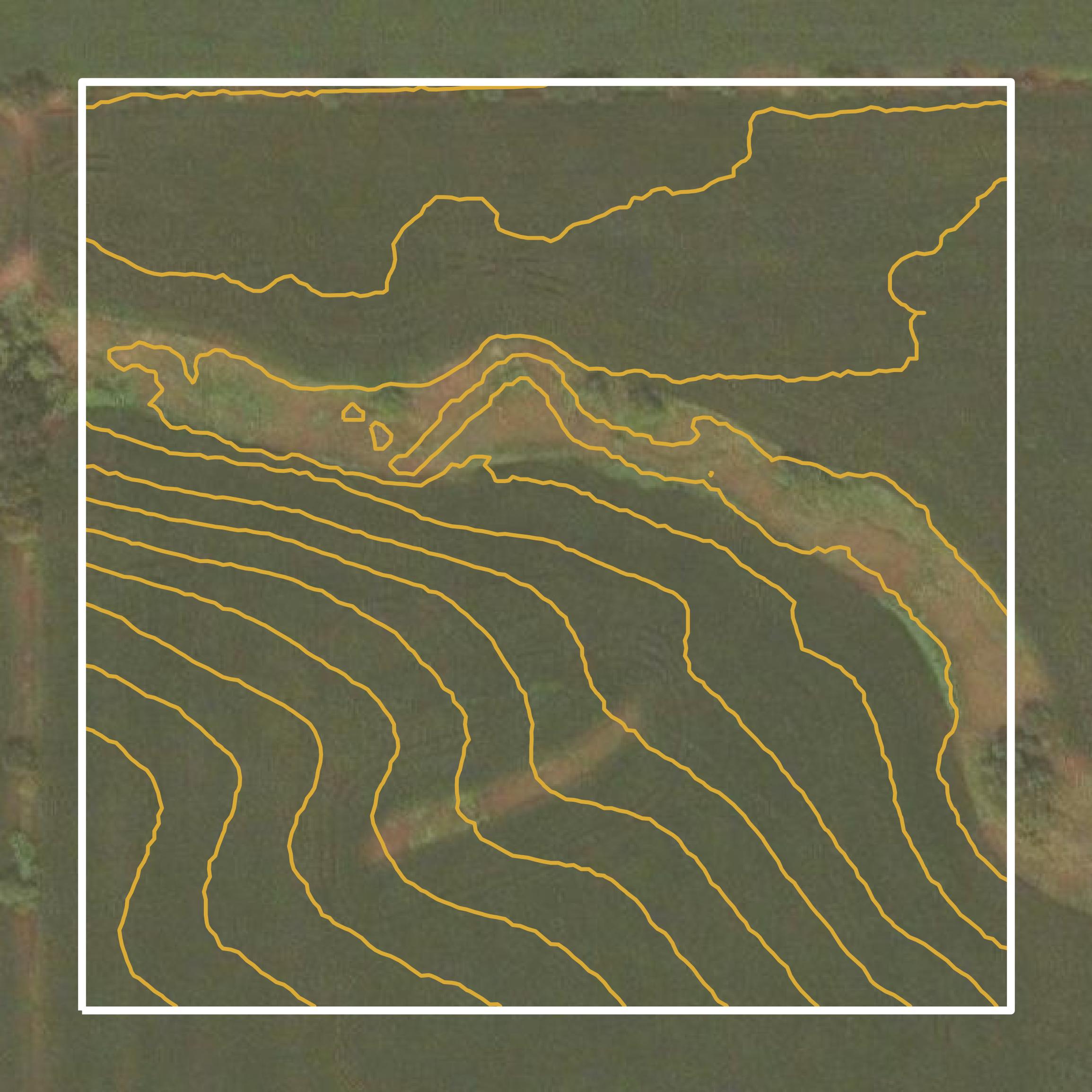 This image shows a contour map in Stephenson County created using GIS data in Equator.