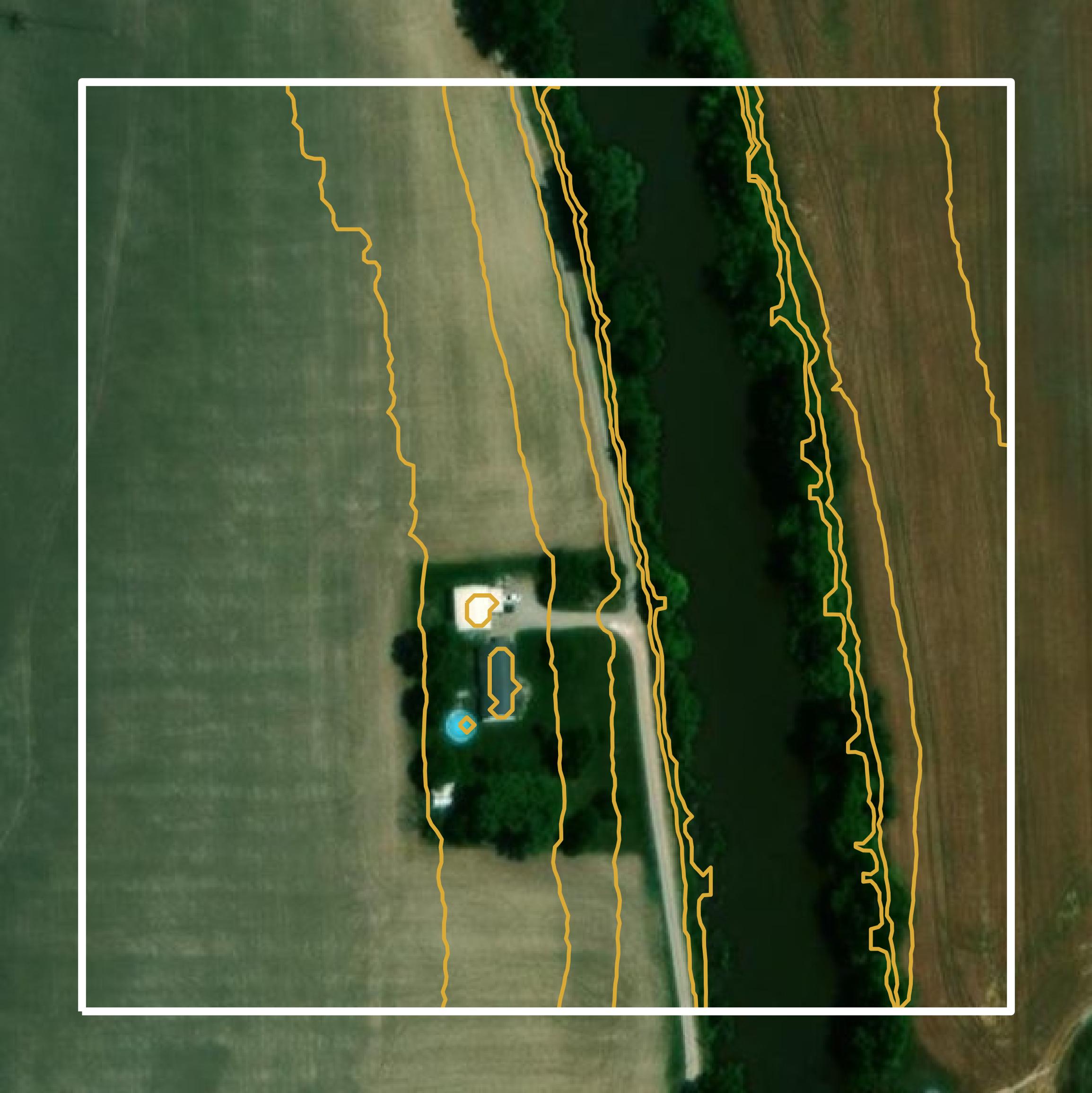 This image shows a contour map in Union County created using GIS data in Equator.