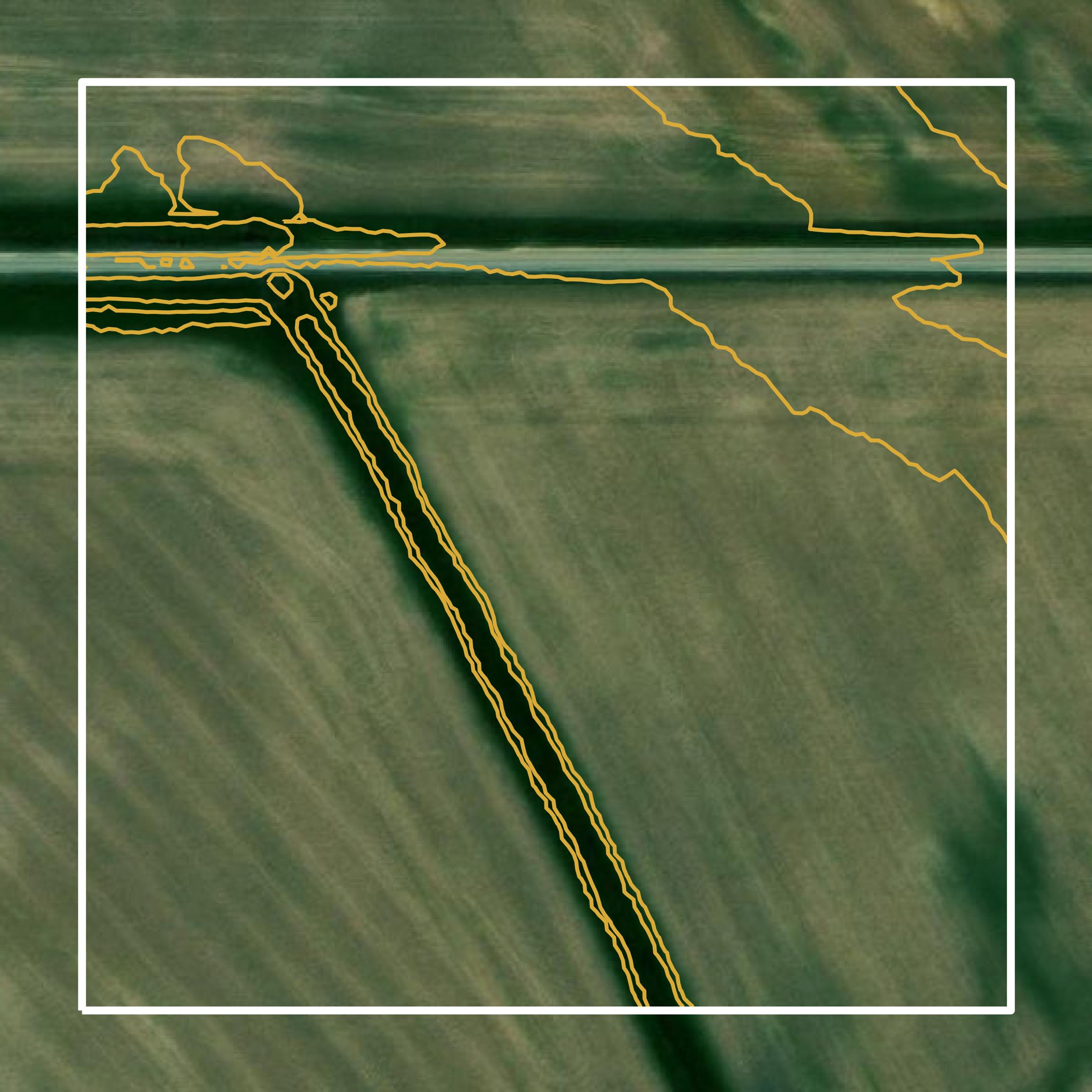 This image shows a contour map in Wabash County created using GIS data in Equator.