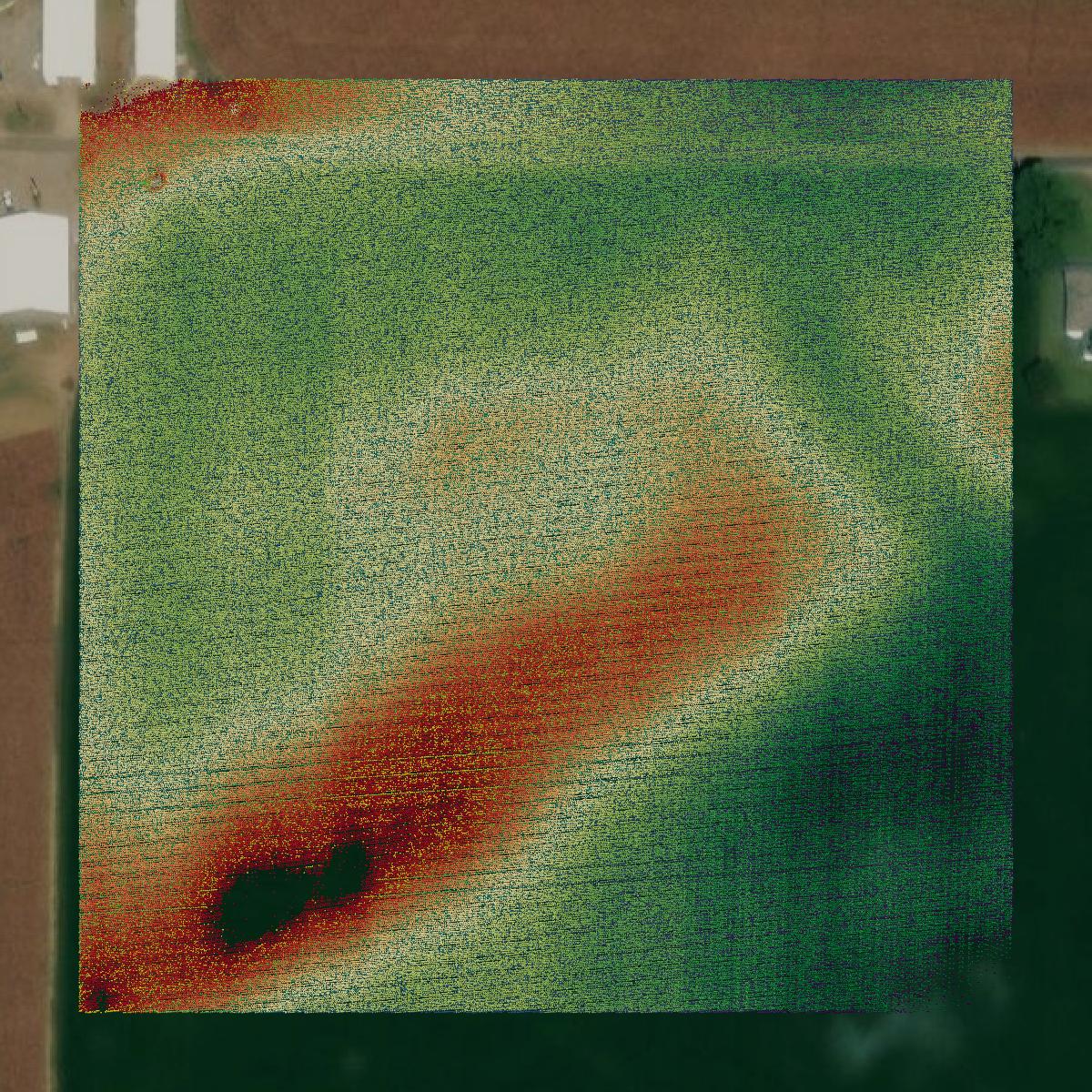 This image shows a LiDAR point cloud in Wabash County created using GIS data in Equator.