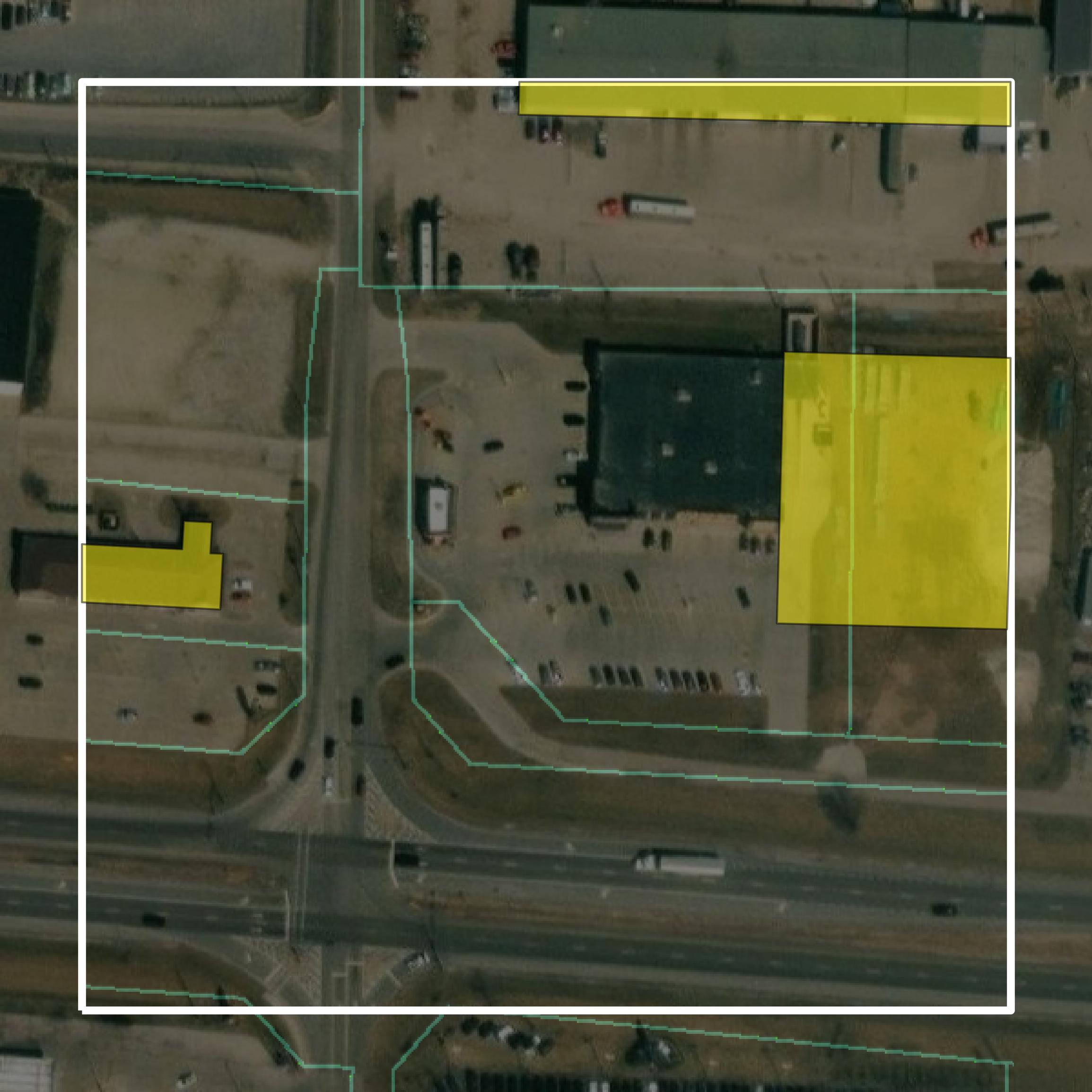 This image shows parcel and building data in Warren County created using GIS data in Equator.