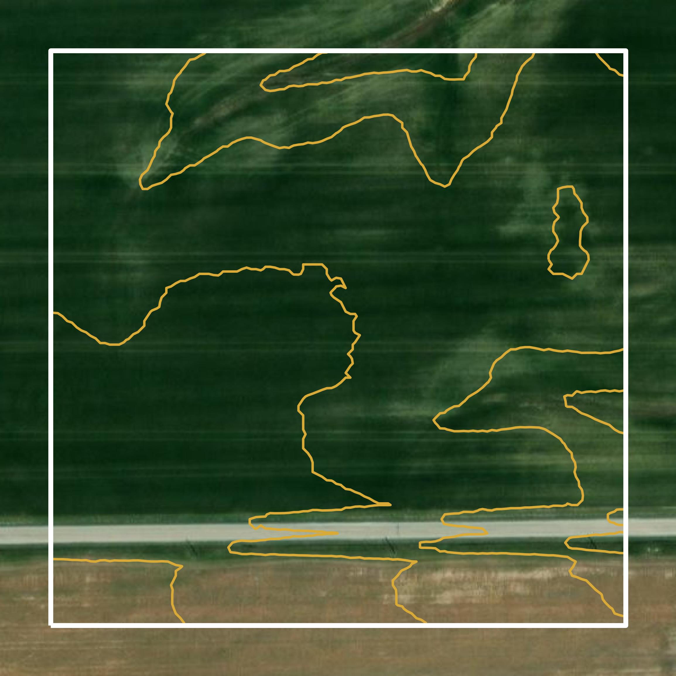 This image shows a contour map in Washington County created using GIS data in Equator.