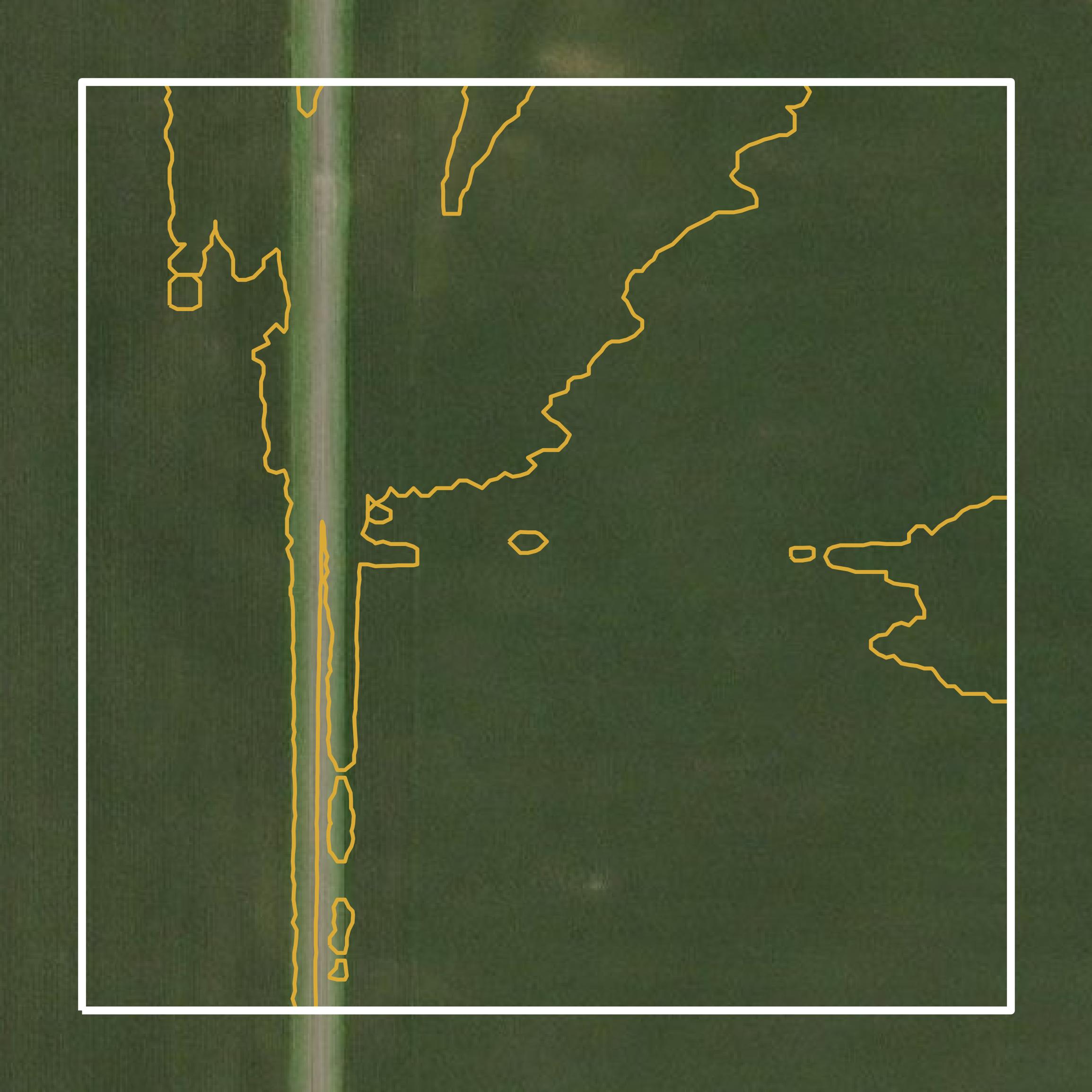 This image shows a contour map in Wayne County created using GIS data in Equator.