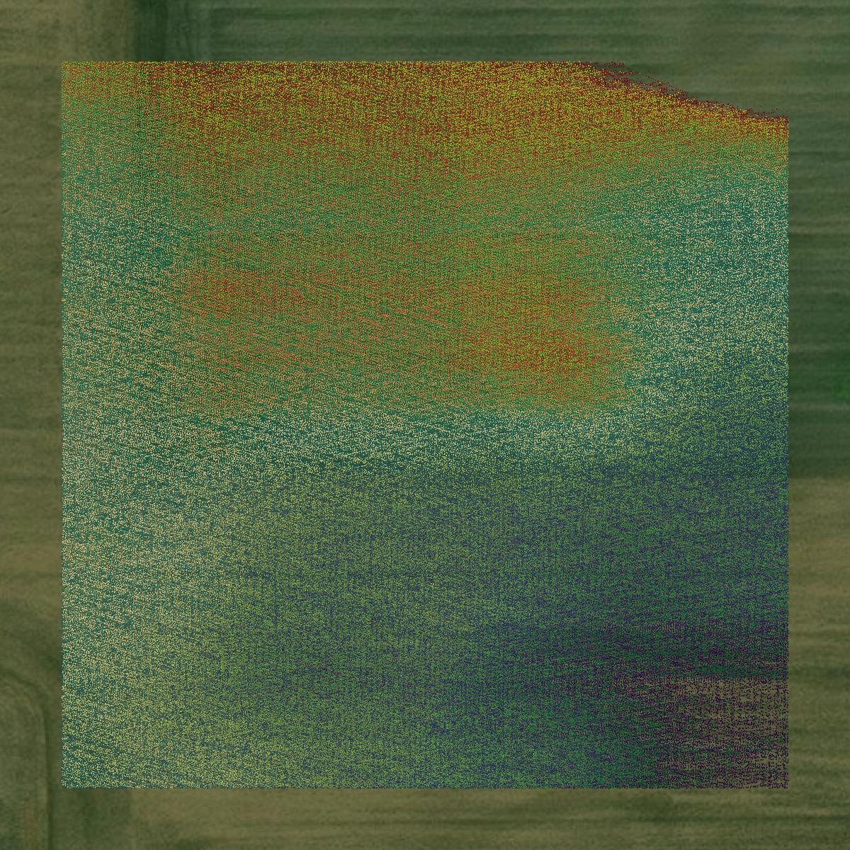 This image shows a LiDAR point cloud in Whiteside County created using GIS data in Equator.