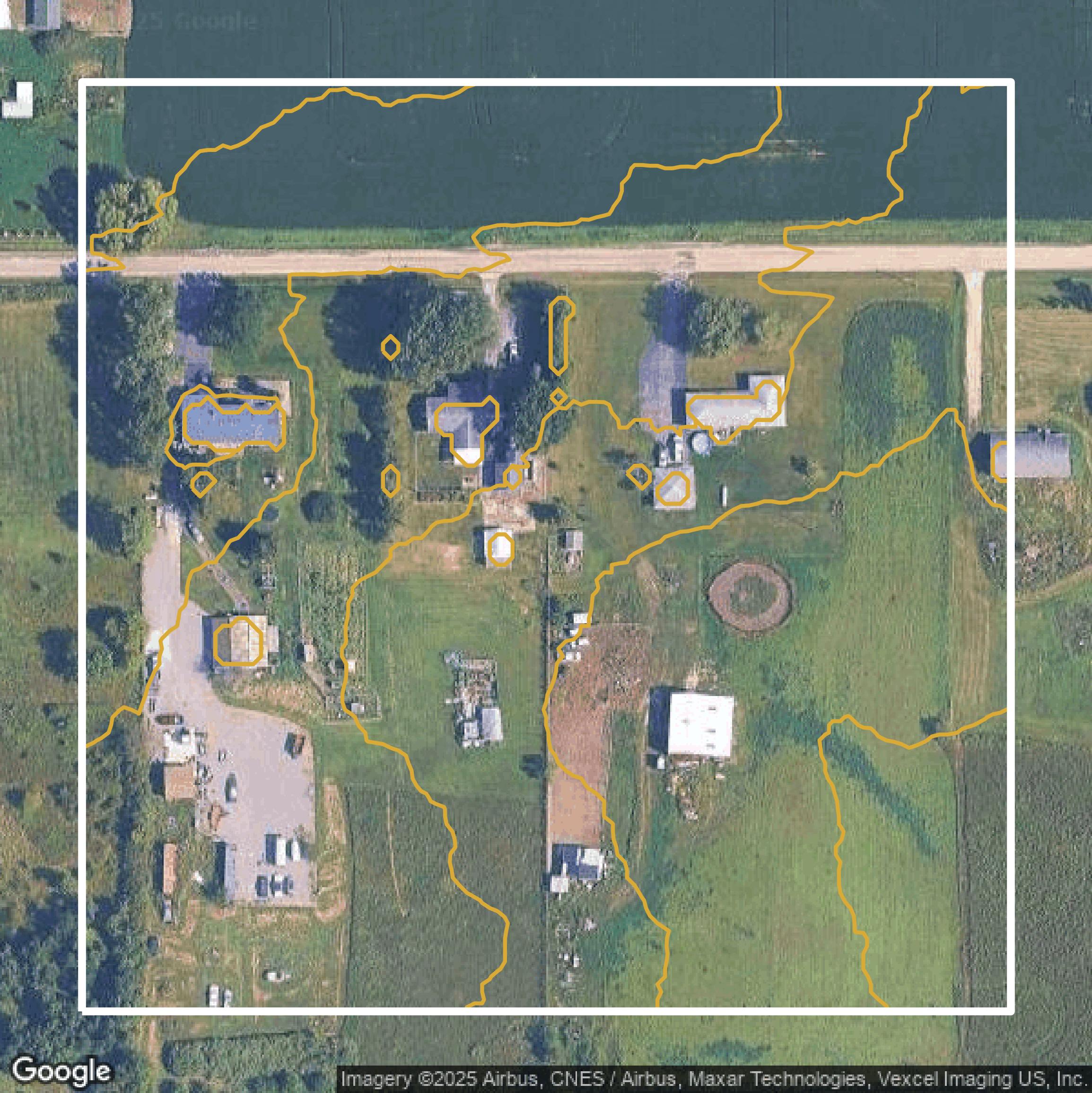 This image shows a contour map in Will County created using GIS data in Equator.