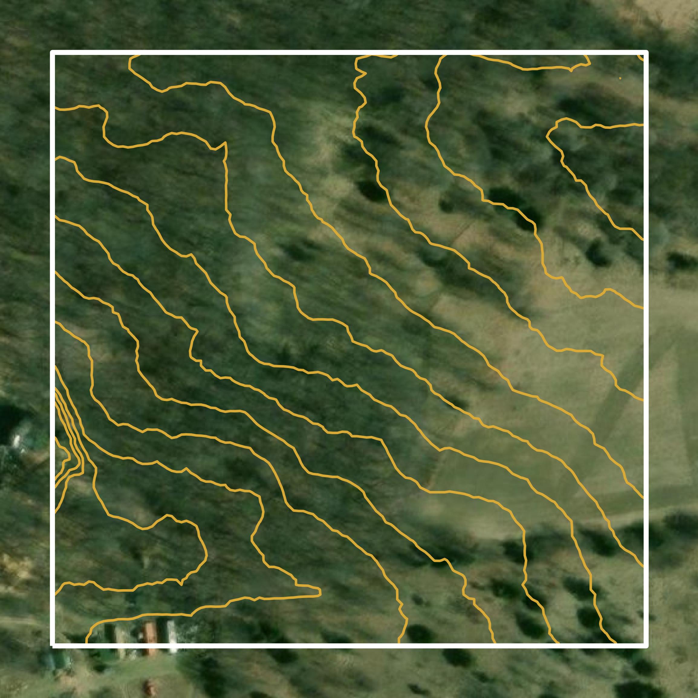 This image shows a contour map in Winnebago County created using GIS data in Equator.