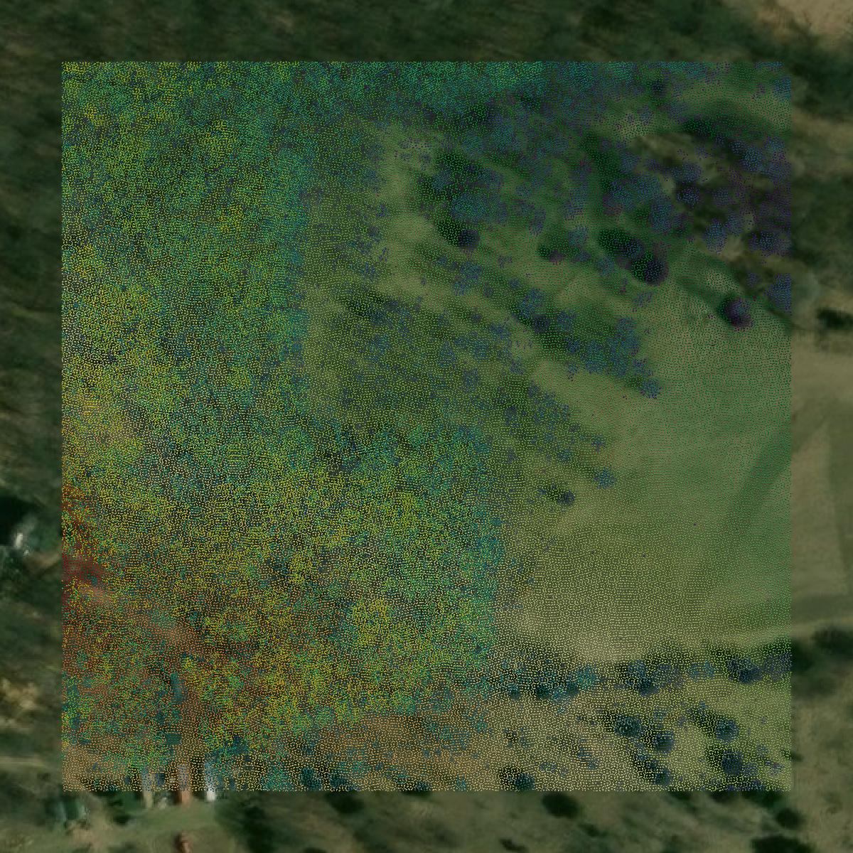 This image shows a LiDAR point cloud in Winnebago County created using GIS data in Equator.