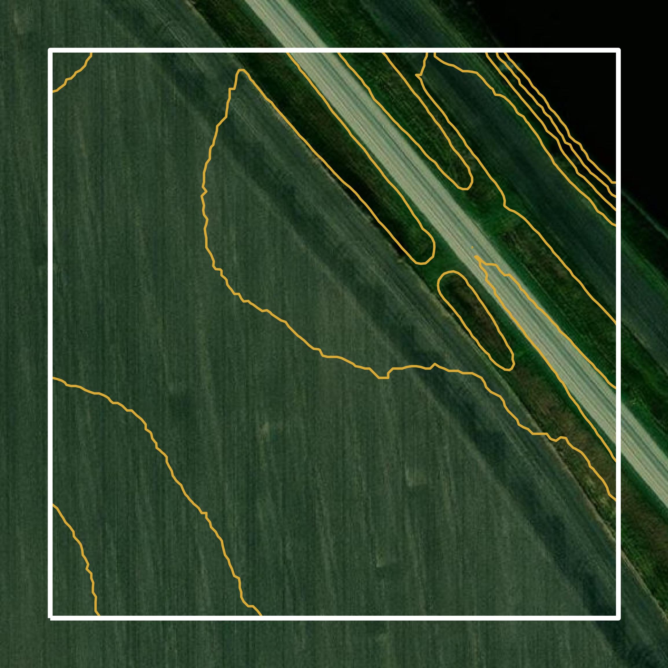 This image shows a contour map in Woodford County created using GIS data in Equator.