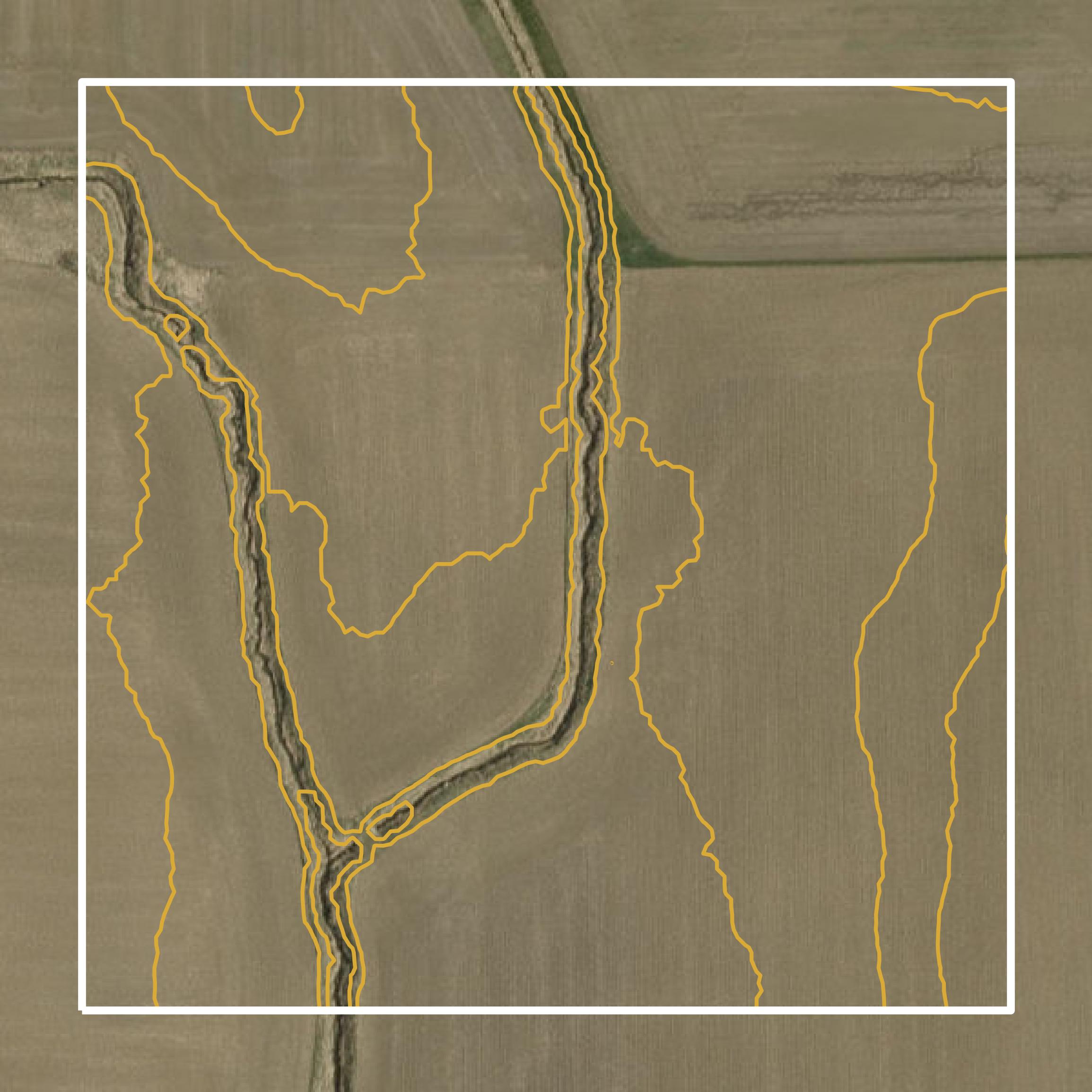 This image shows a contour map in Adams County created using GIS data in Equator.
