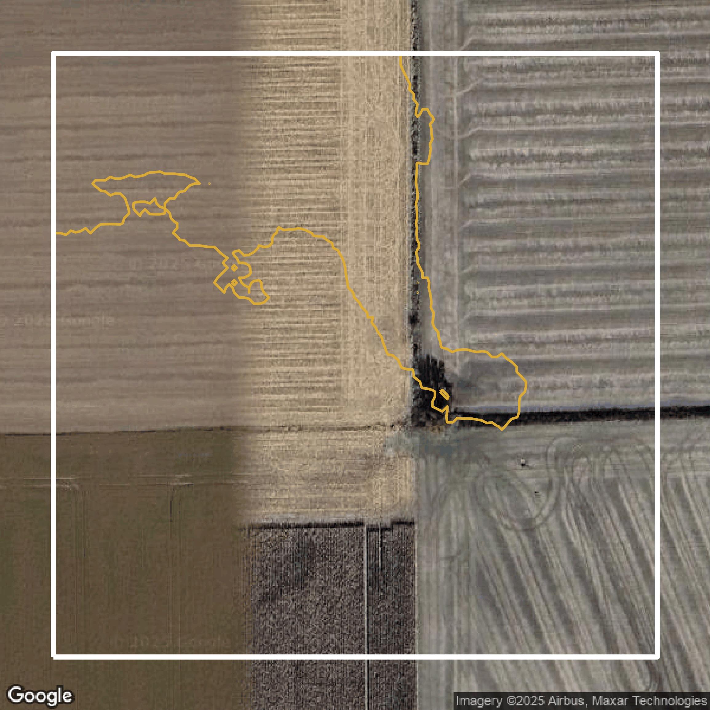 This image shows a contour map in Allen County created using GIS data in Equator.