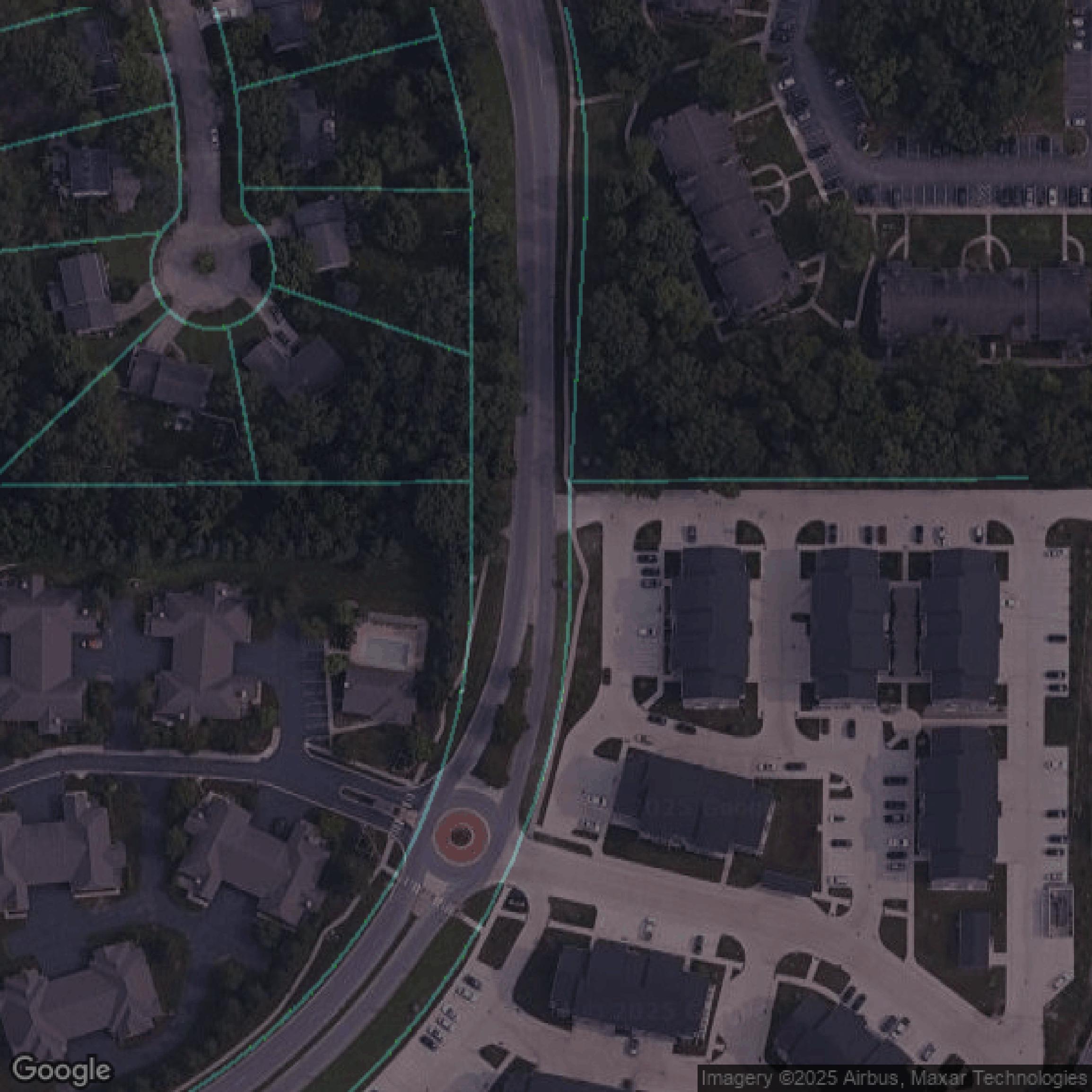 This image shows parcel and building data in Allen County created using GIS data in Equator.