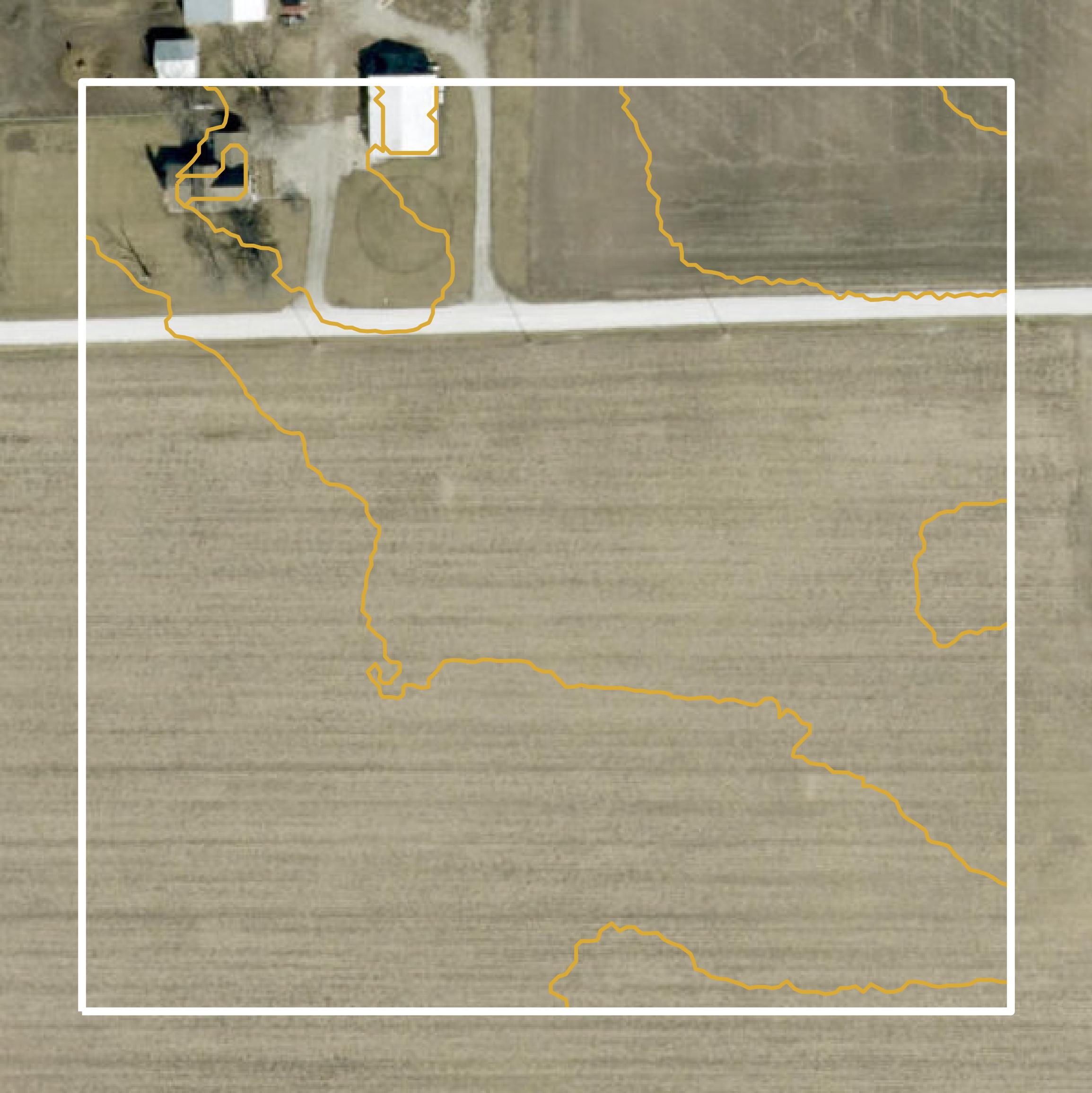 This image shows a contour map in Benton County created using GIS data in Equator.