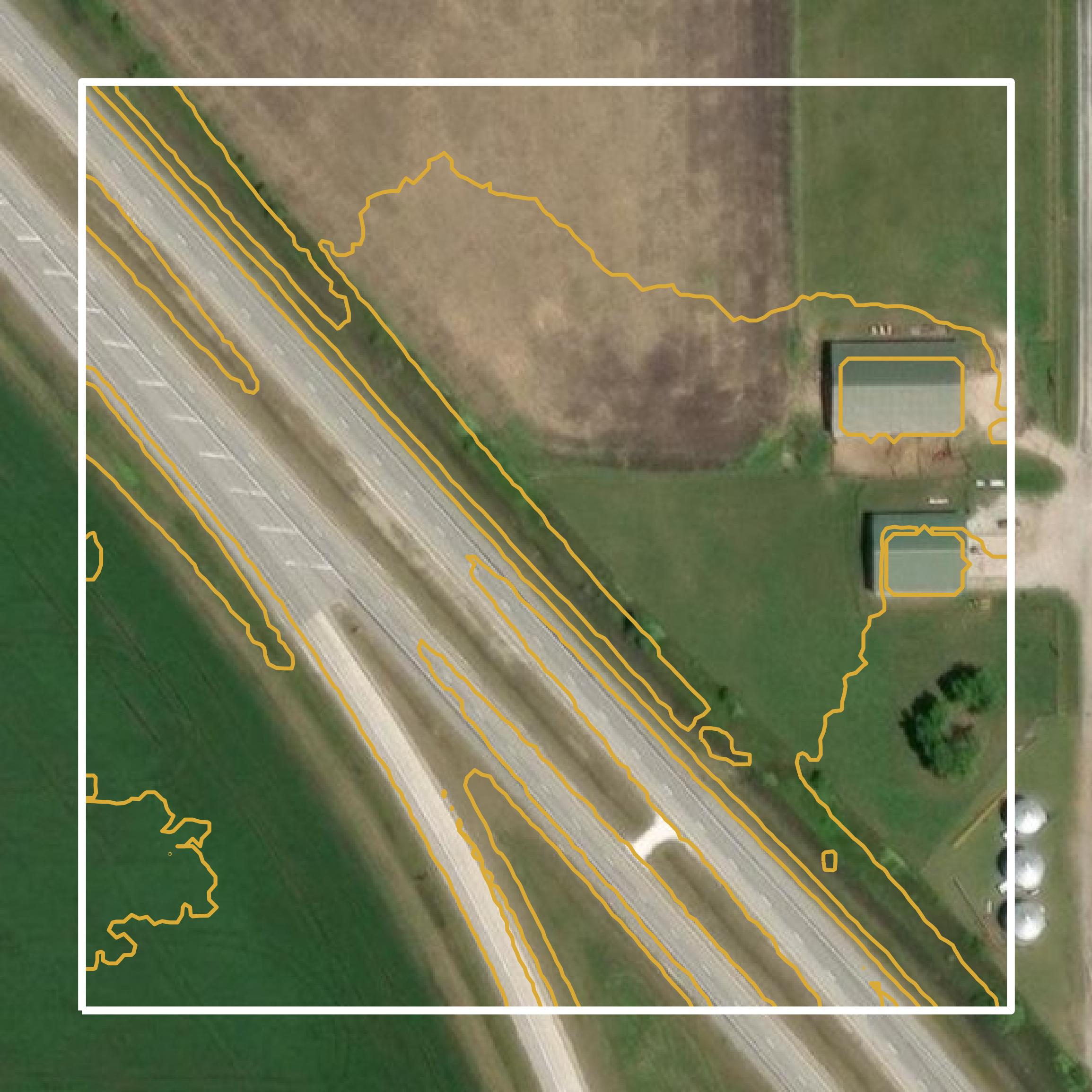 This image shows a contour map in Benton County created using GIS data in Equator.