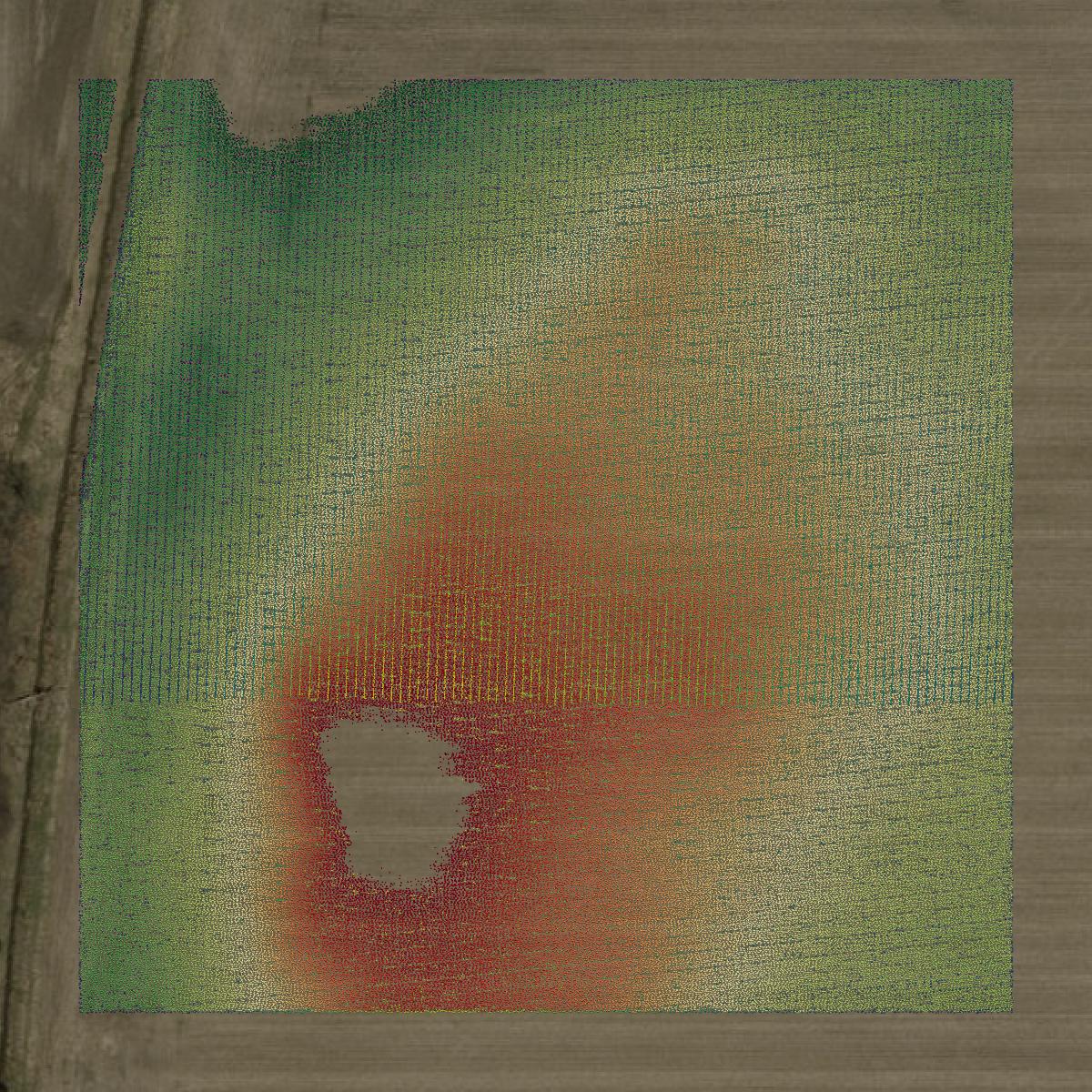 This image shows a LiDAR point cloud in Blackford County created using GIS data in Equator.