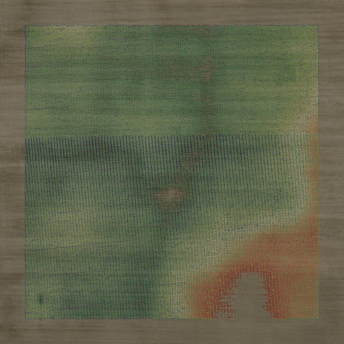 This image shows a LiDAR point cloud in Blackford County created using GIS data in Equator.