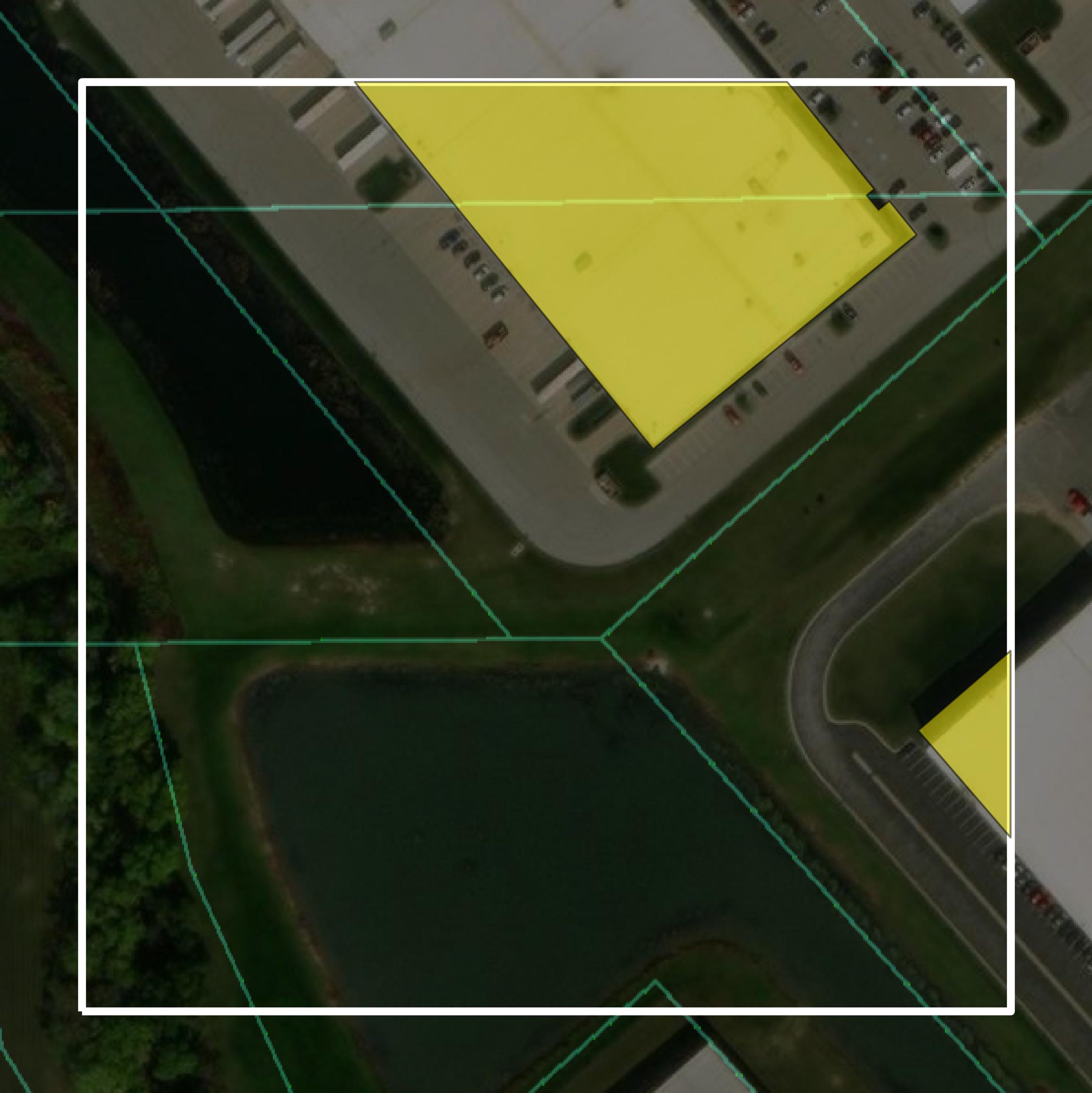 This image shows parcel and building data in Boone County created using GIS data in Equator.