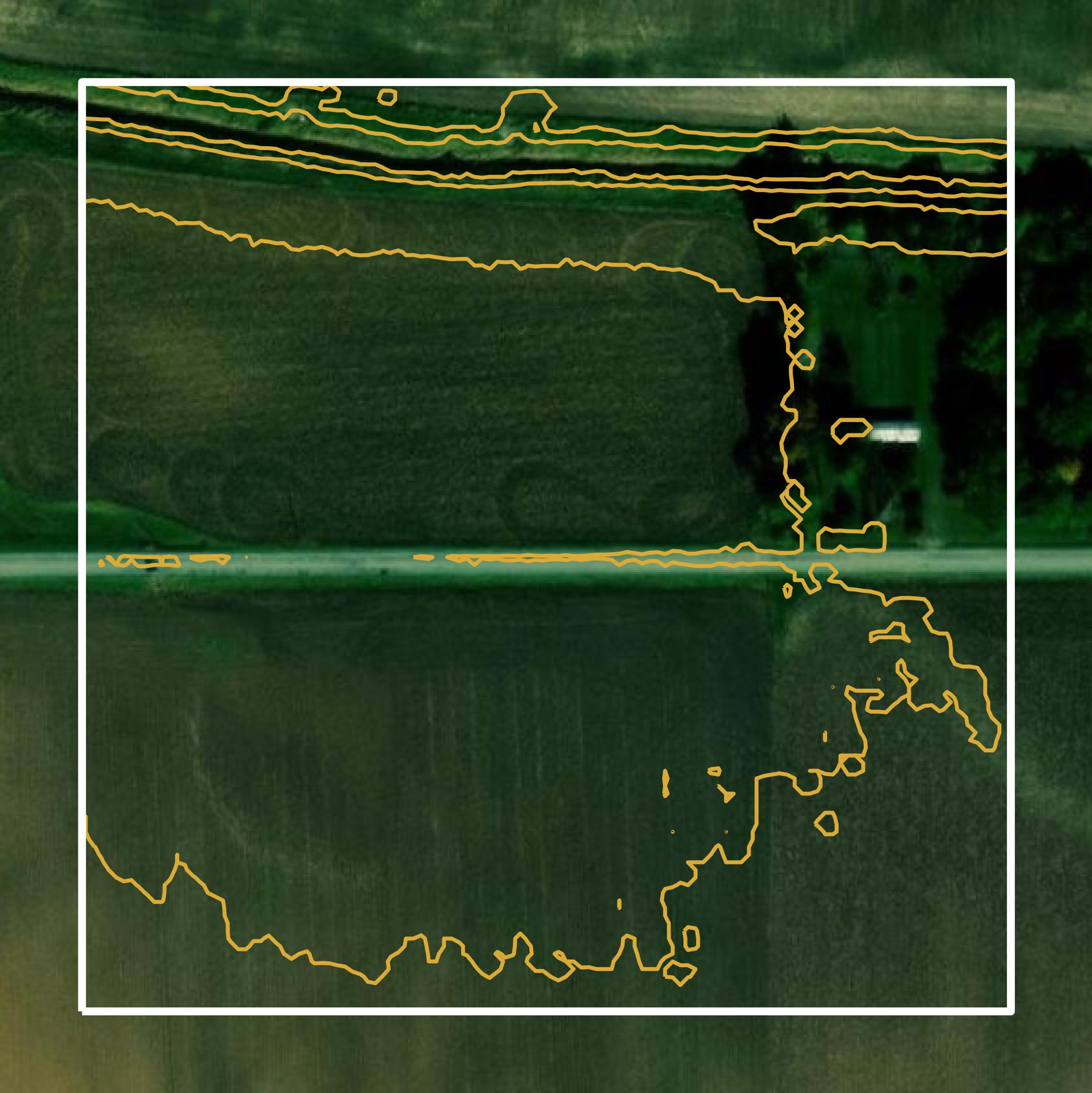 This image shows a contour map in Carroll County created using GIS data in Equator.