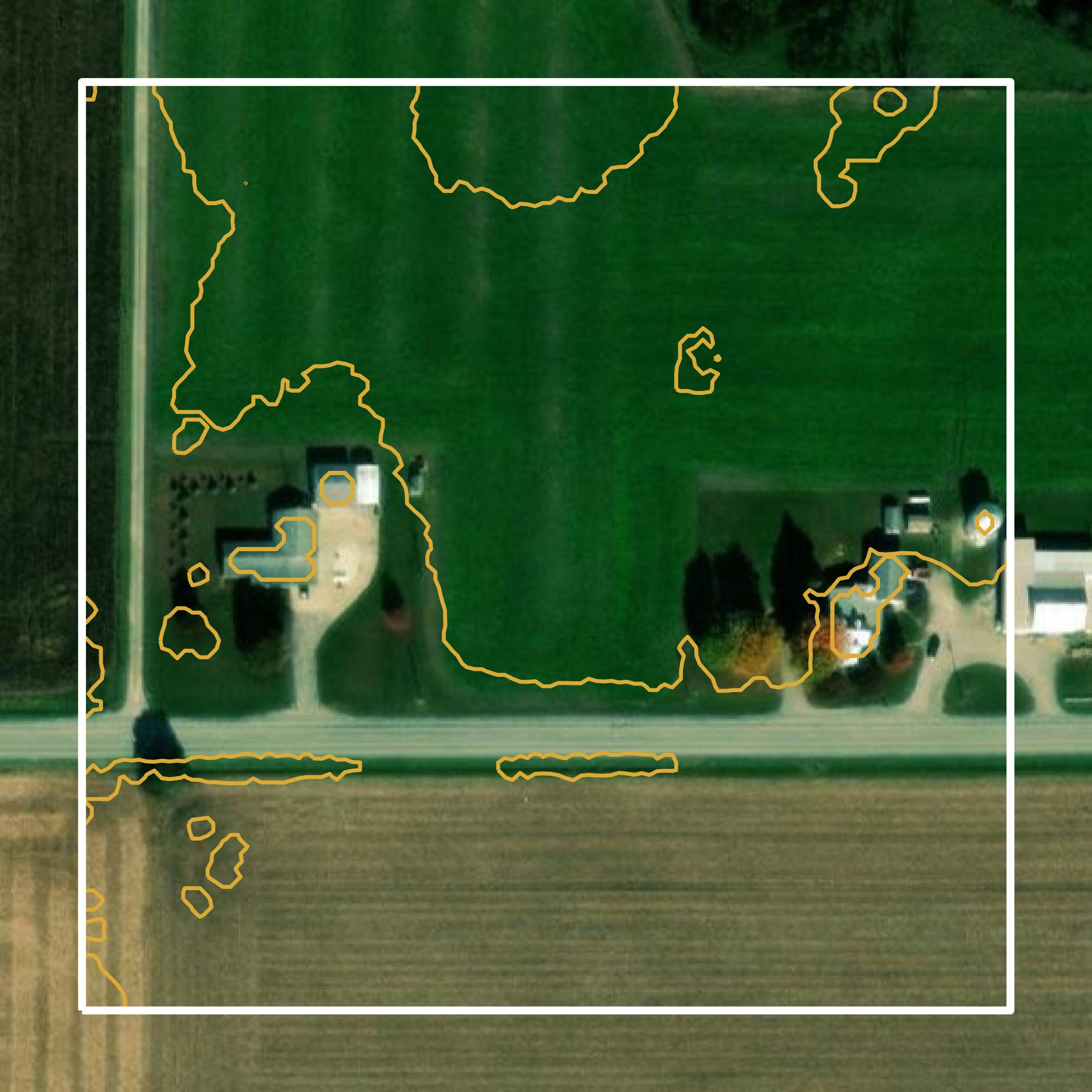This image shows a contour map in Carroll County created using GIS data in Equator.