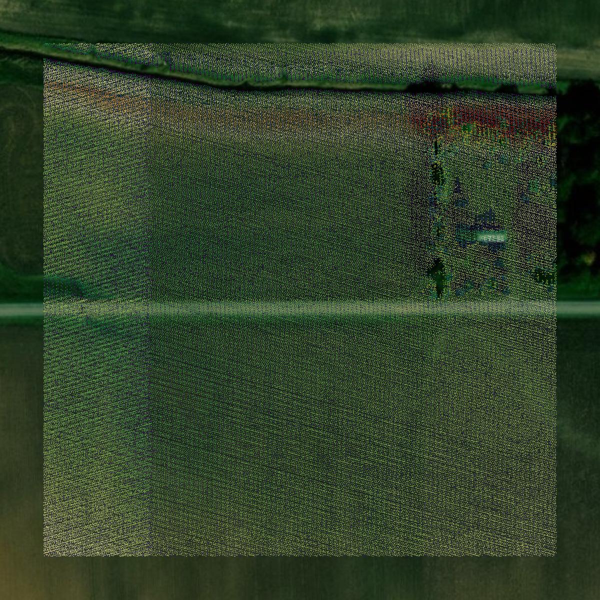 This image shows a LiDAR point cloud in Carroll County created using GIS data in Equator.