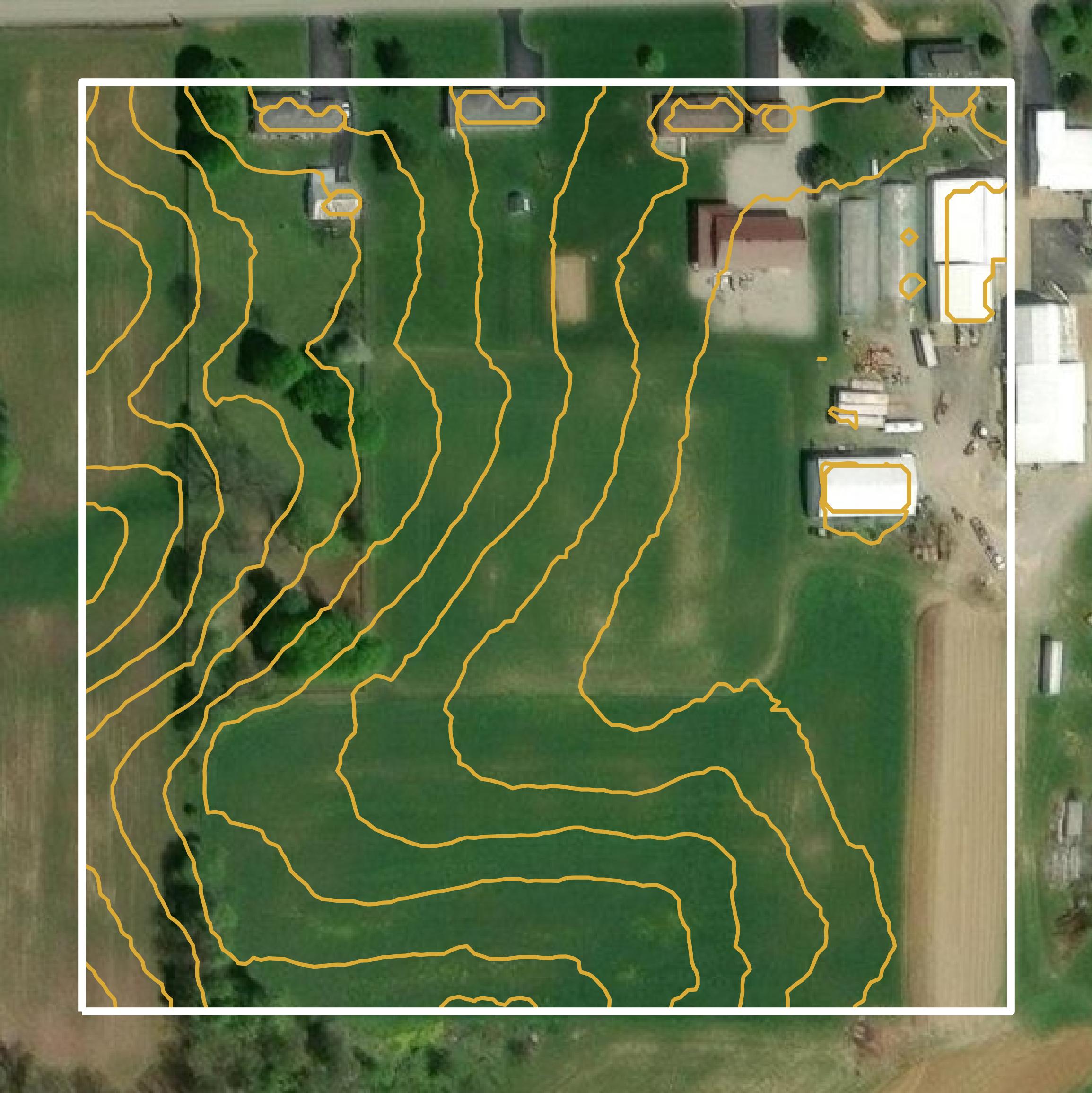 This image shows a contour map in Clark County created using GIS data in Equator.