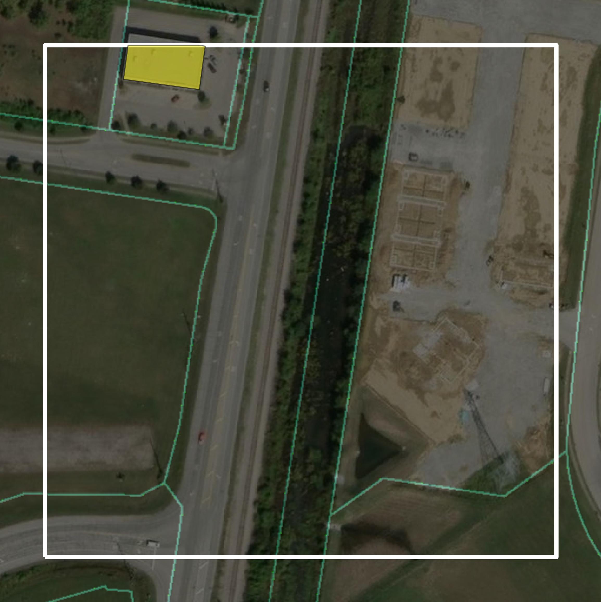 This image shows parcel and building data in Clark County created using GIS data in Equator.