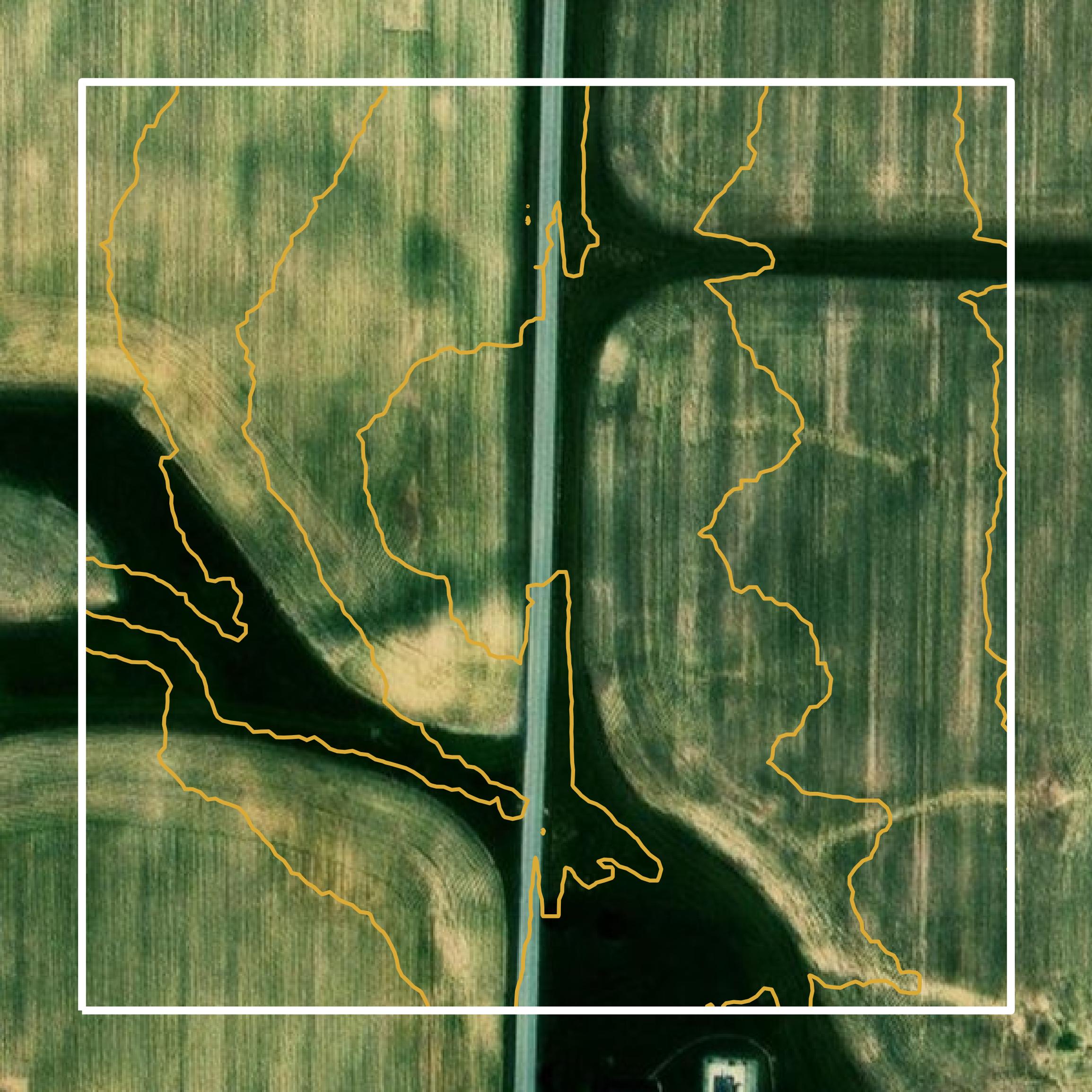 This image shows a contour map in Clay County created using GIS data in Equator.