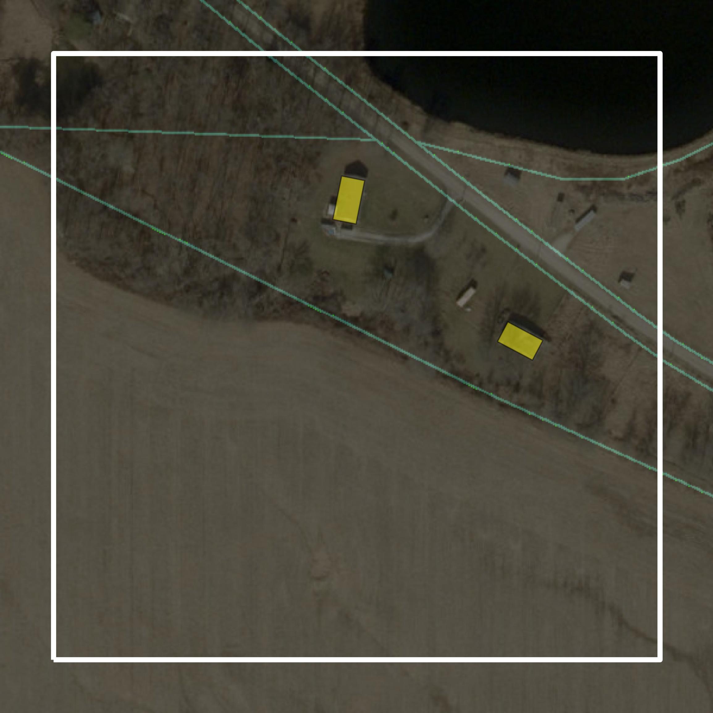 This image shows parcel and building data in Clay County created using GIS data in Equator.