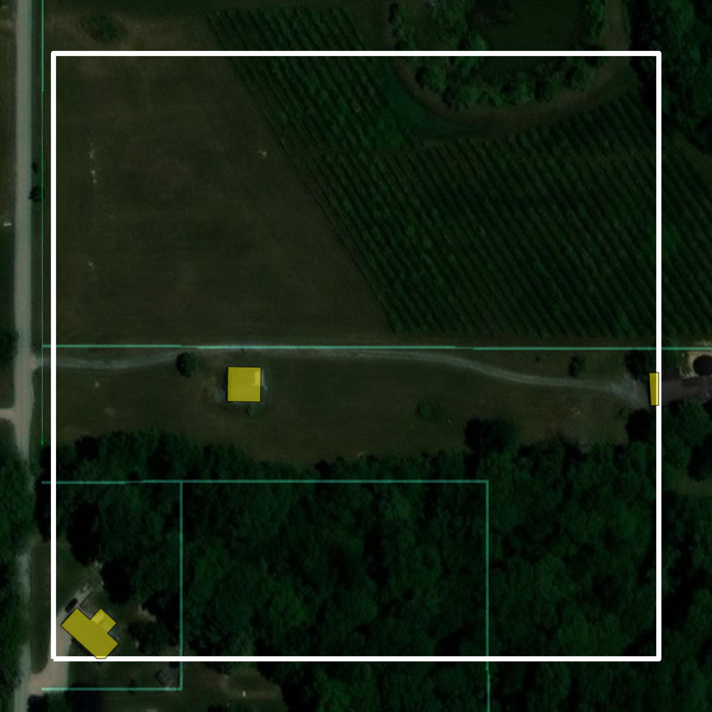 This image shows parcel and building data in Clay County created using GIS data in Equator.