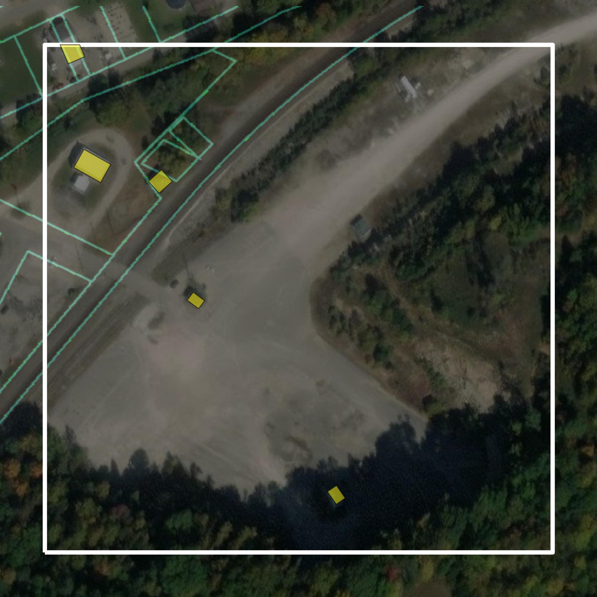 This image shows parcel and building data in Crawford County created using GIS data in Equator.