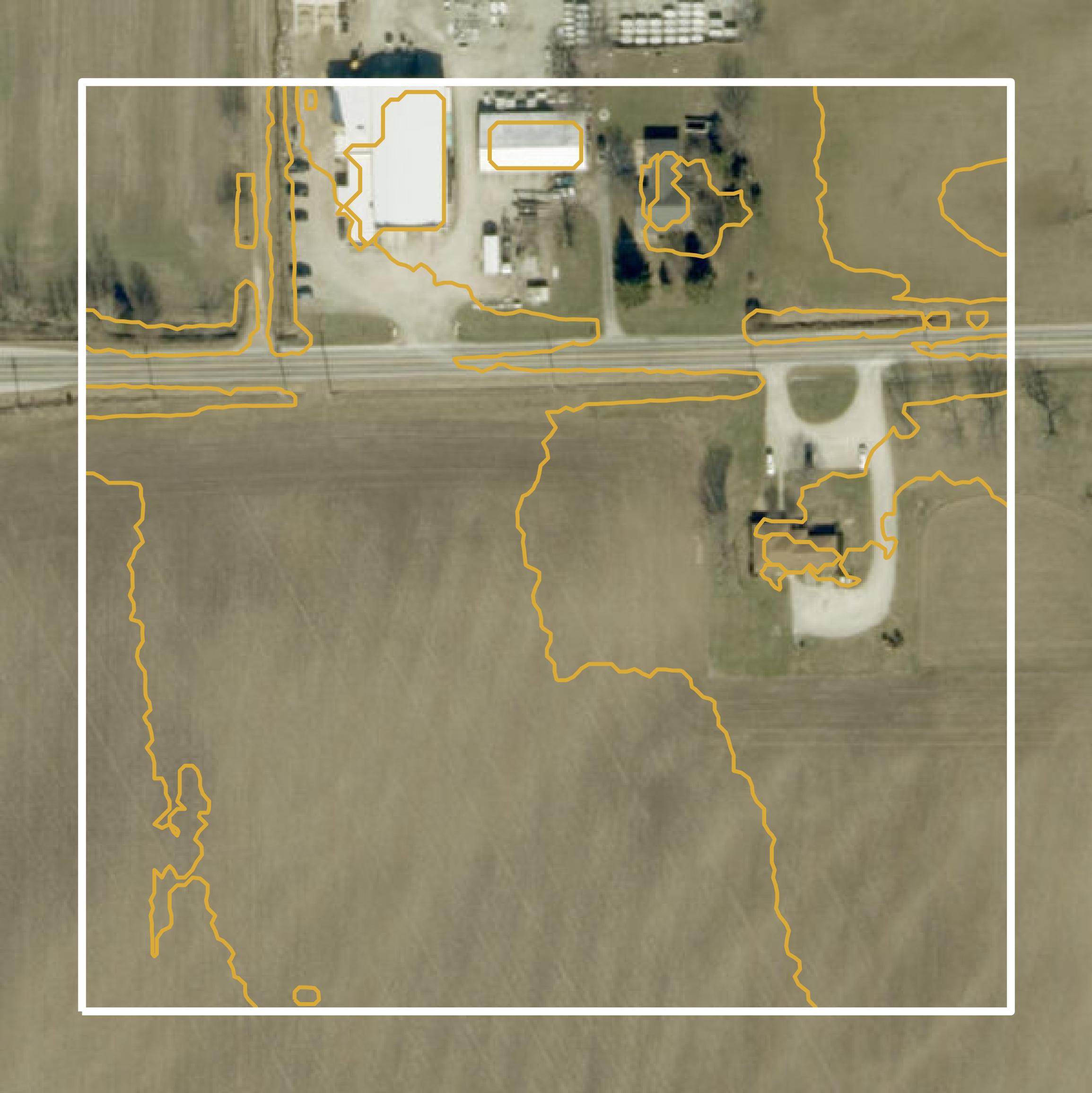 This image shows a contour map in Daviess County created using GIS data in Equator.