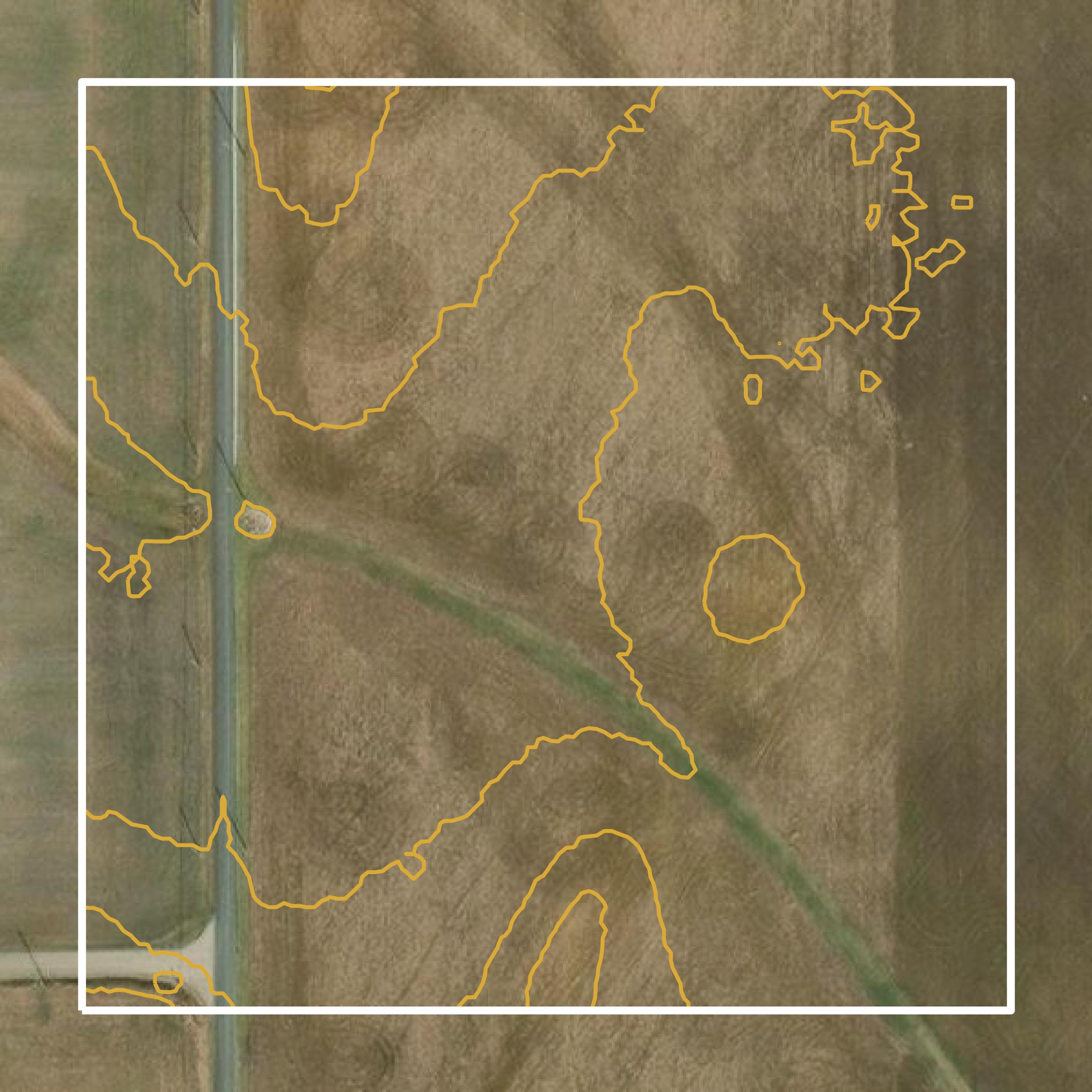 This image shows a contour map in Decatur County created using GIS data in Equator.