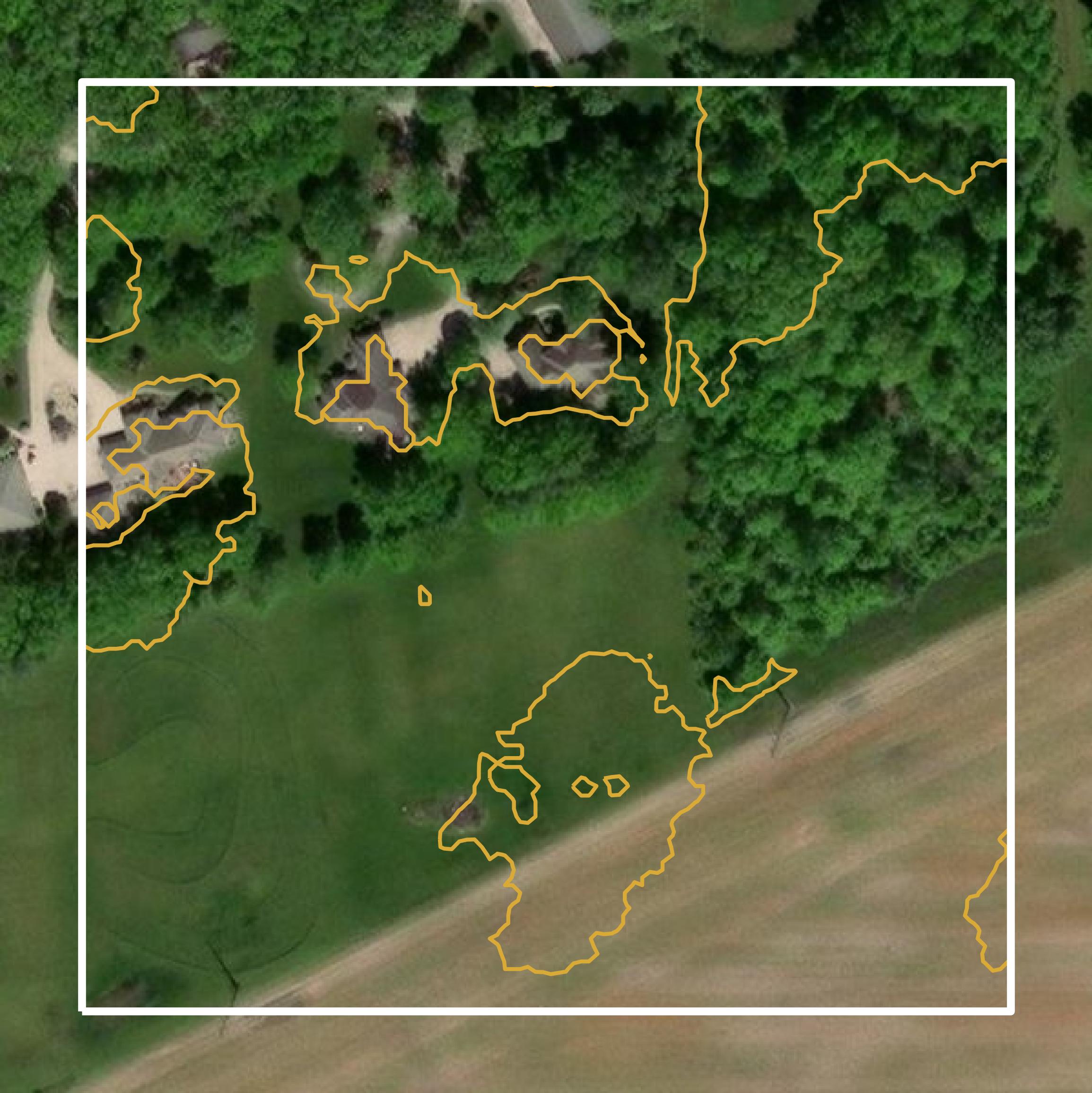 This image shows a contour map in DeKalb County created using GIS data in Equator.