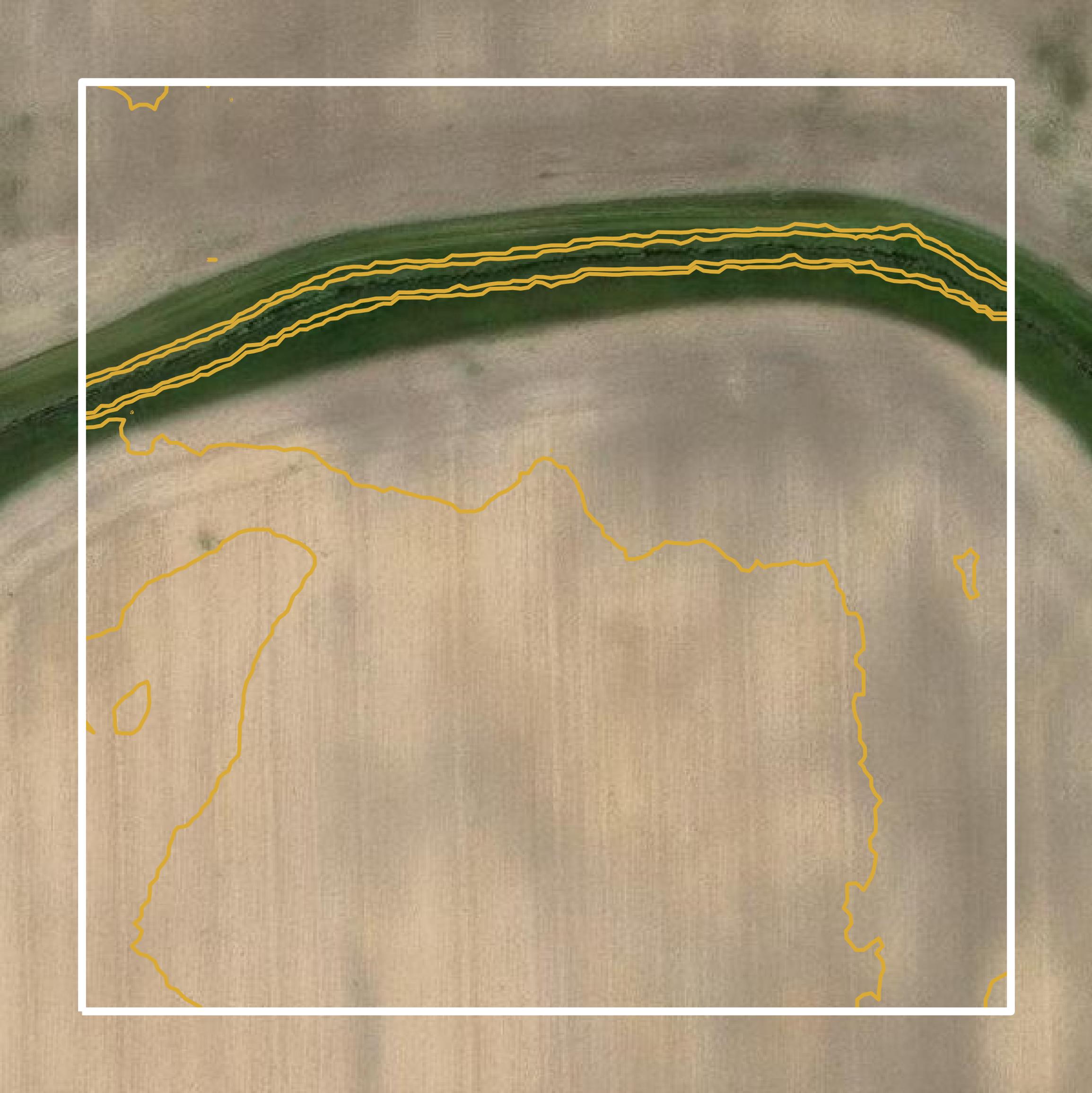 This image shows a contour map in DeKalb County created using GIS data in Equator.