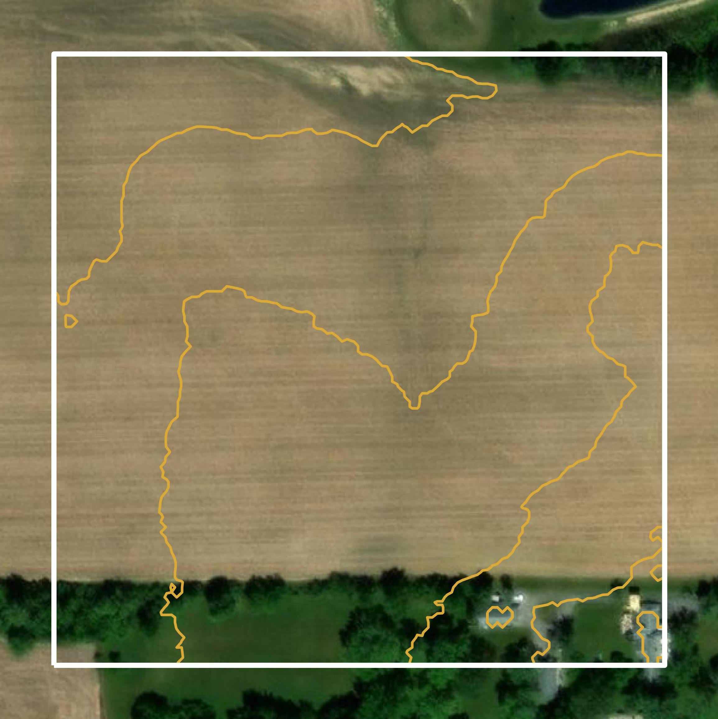This image shows a contour map in Delaware County created using GIS data in Equator.