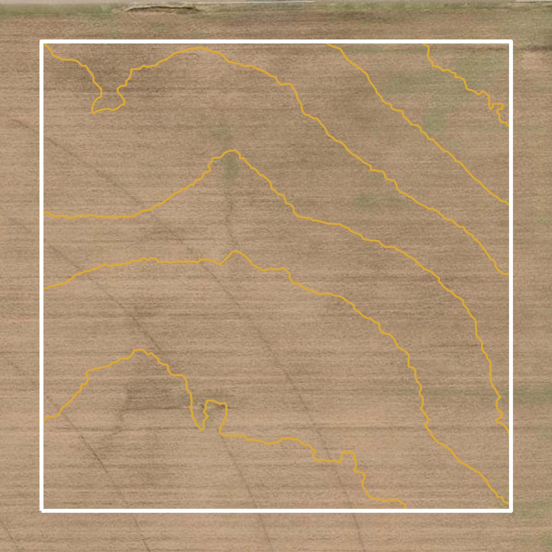 This image shows a contour map in Elkhart County created using GIS data in Equator.