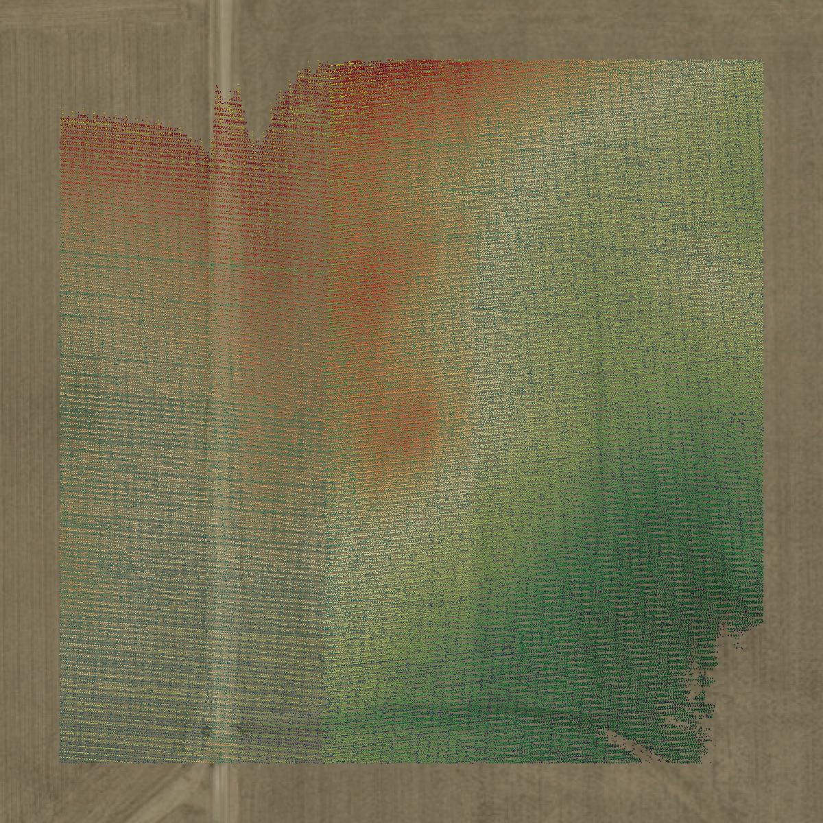 This image shows a LiDAR point cloud in Fayette County created using GIS data in Equator.