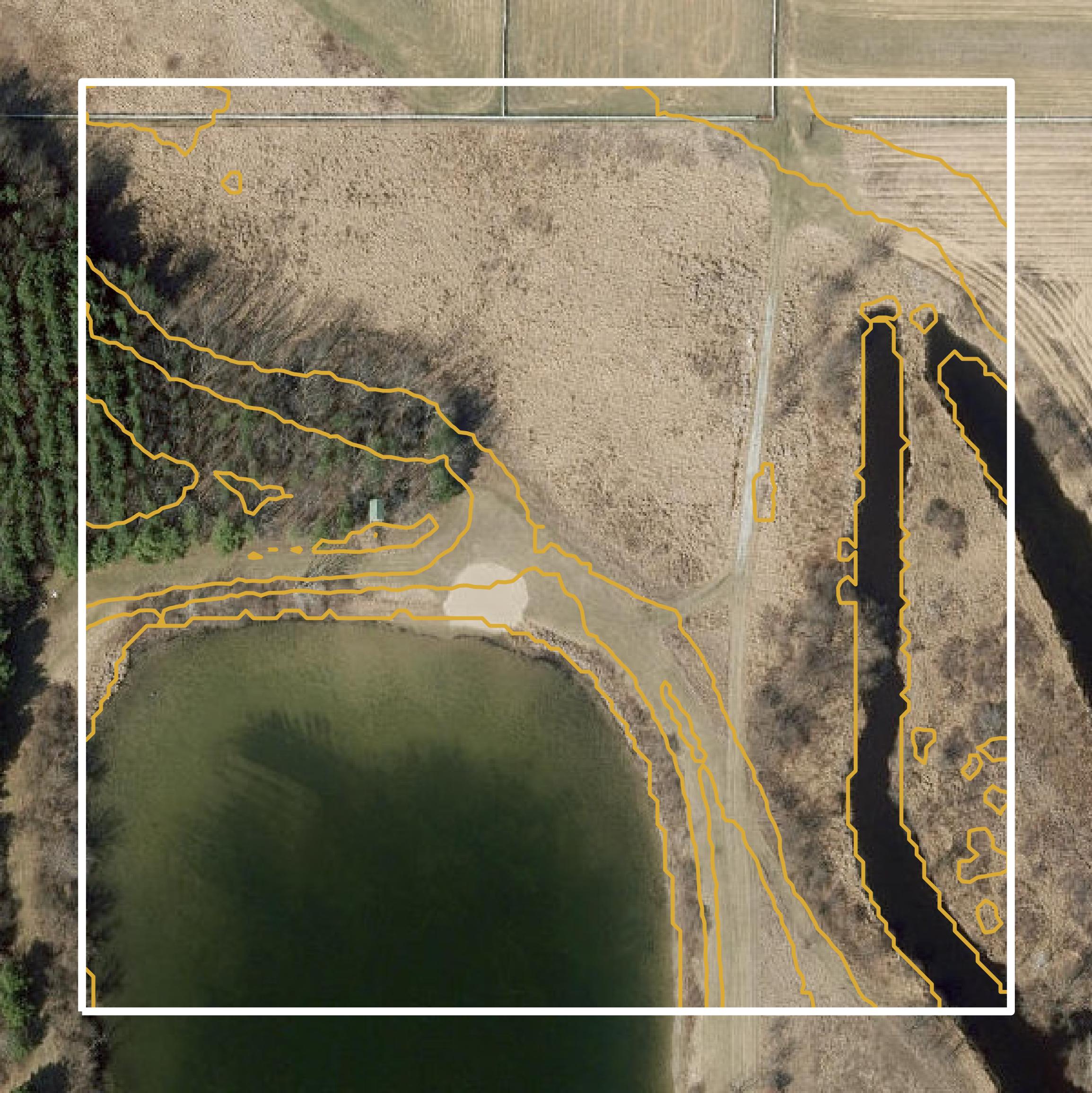 This image shows a contour map in Fulton County created using GIS data in Equator.