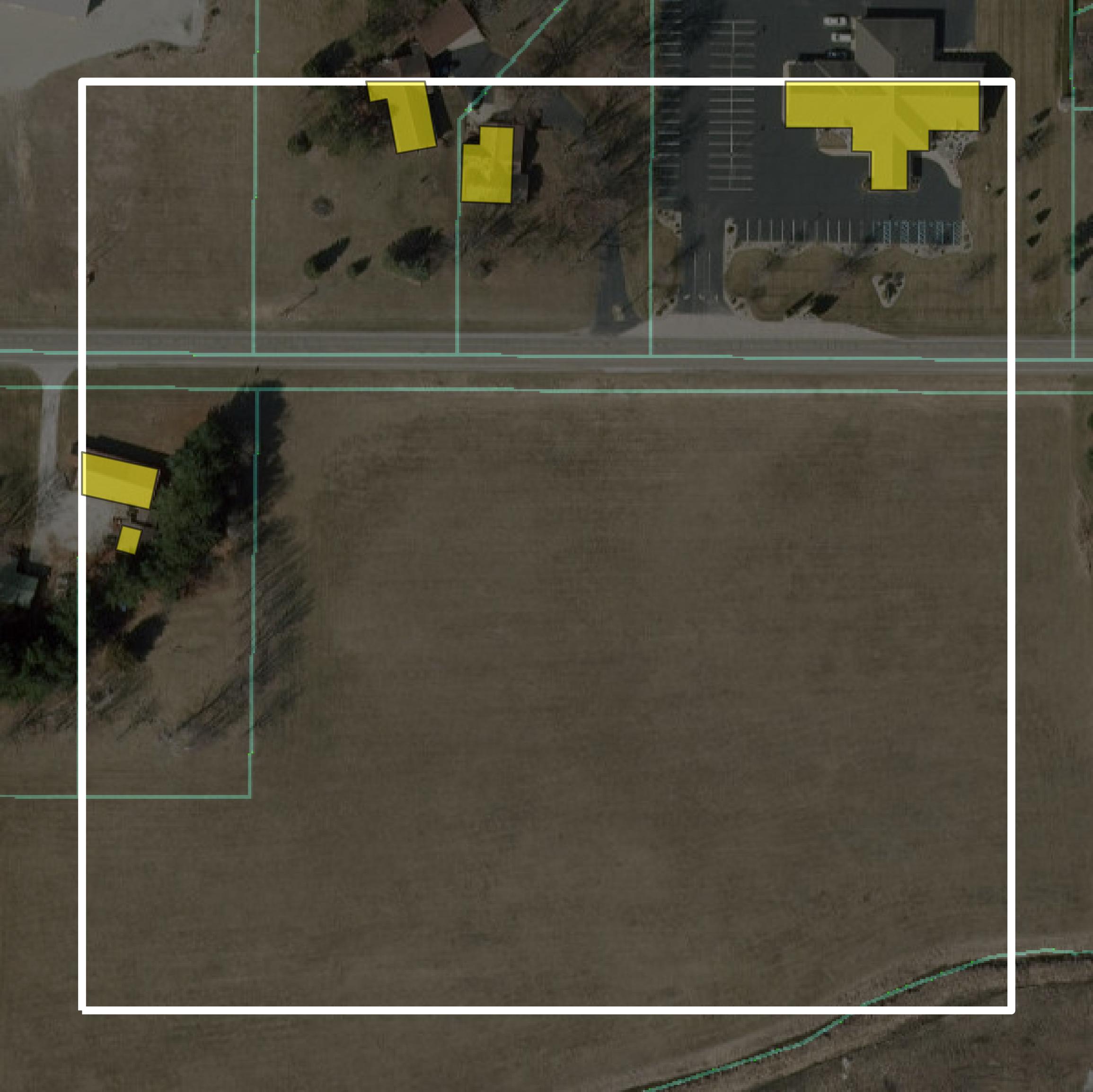 This image shows parcel and building data in Fulton County created using GIS data in Equator.