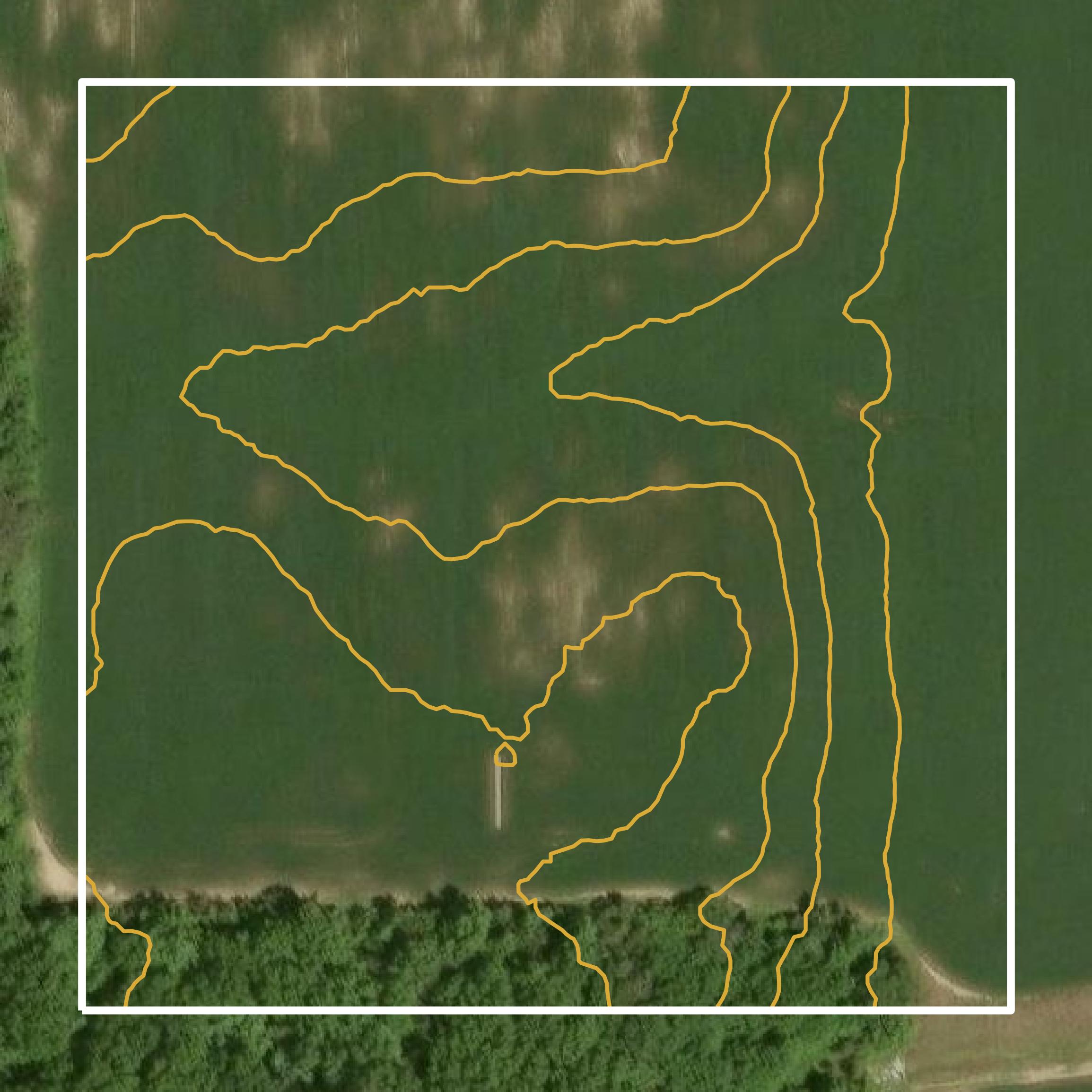 This image shows a contour map in Grant County created using GIS data in Equator.