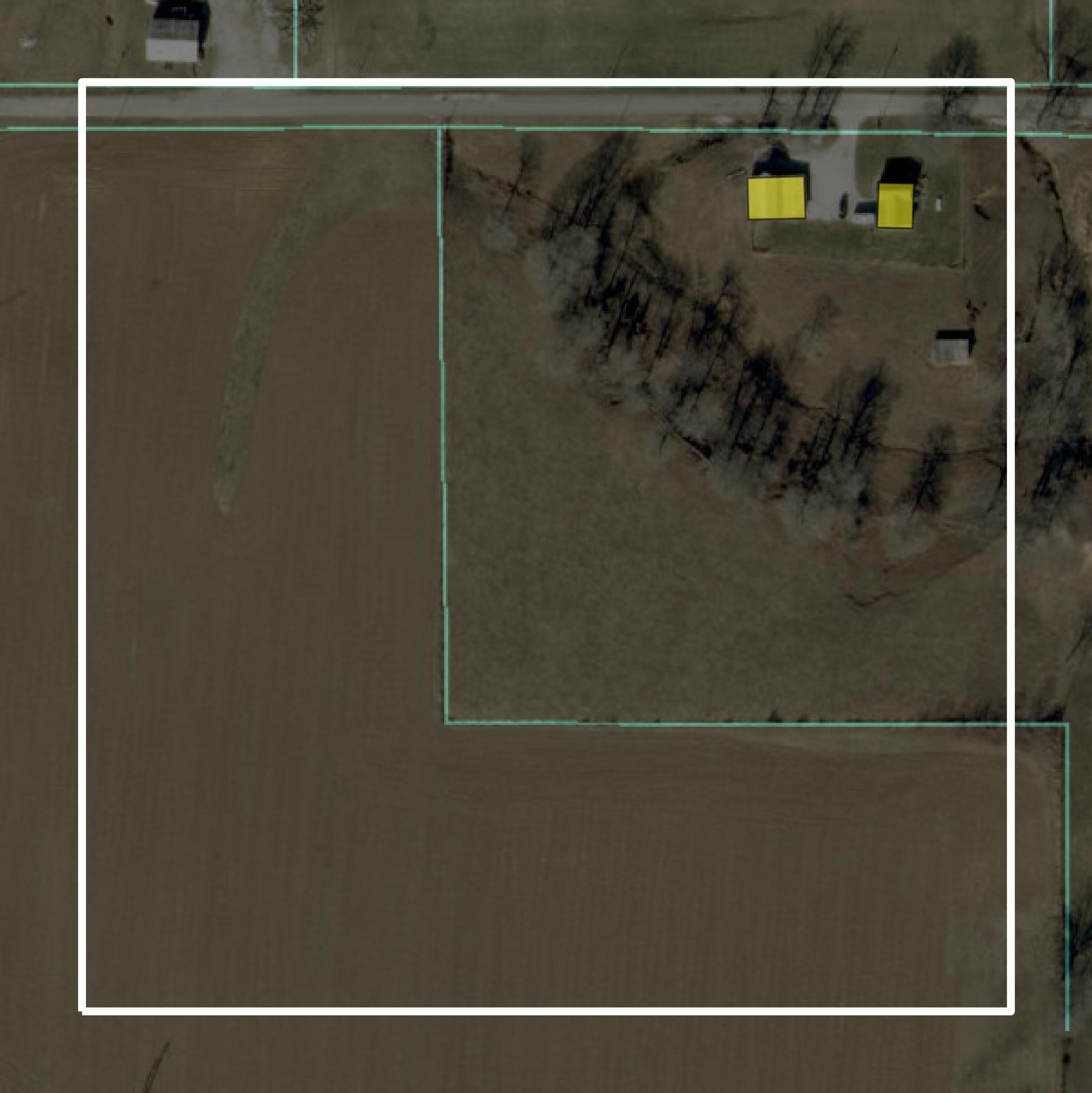 This image shows parcel and building data in Greene County created using GIS data in Equator.