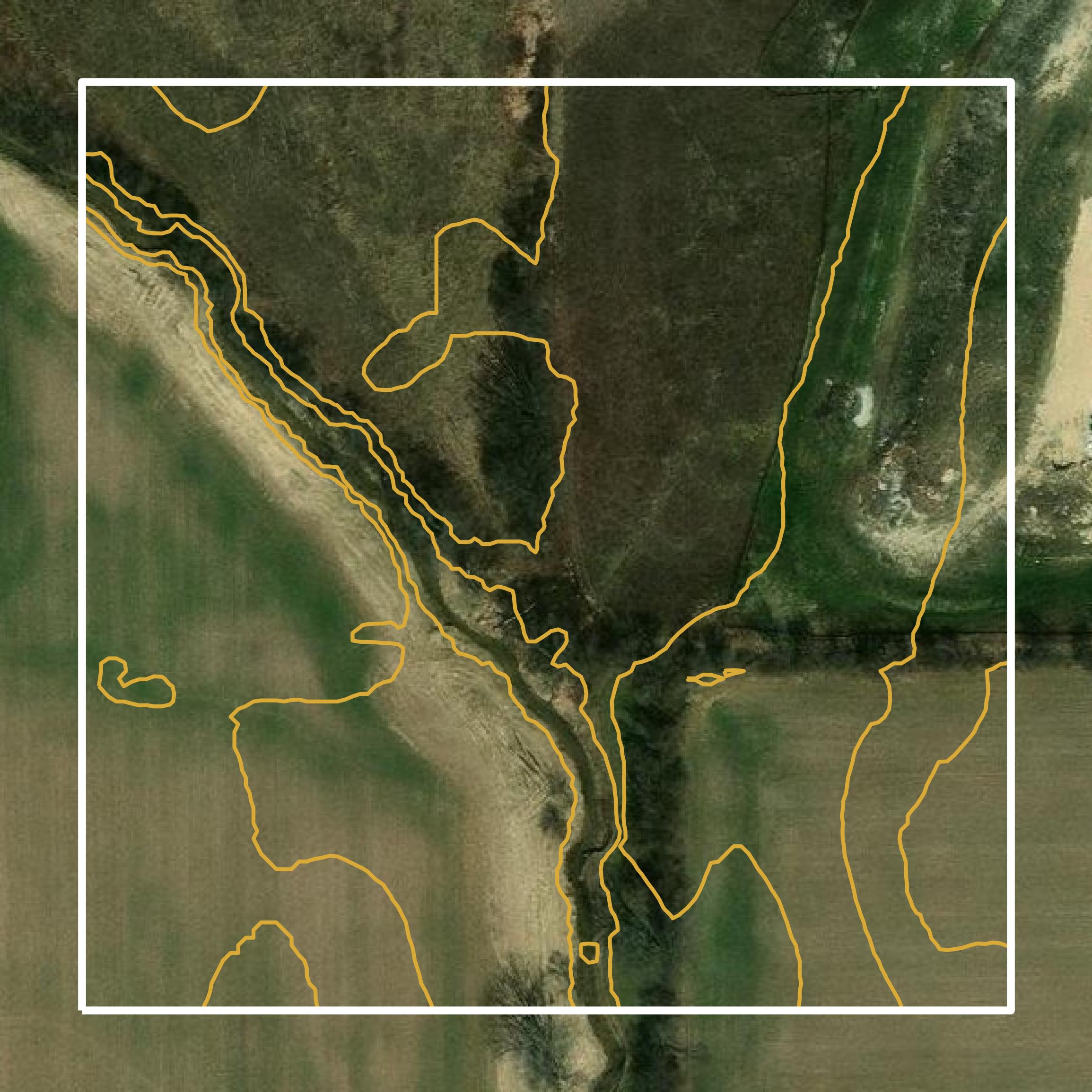 This image shows a contour map in Hancock County created using GIS data in Equator.