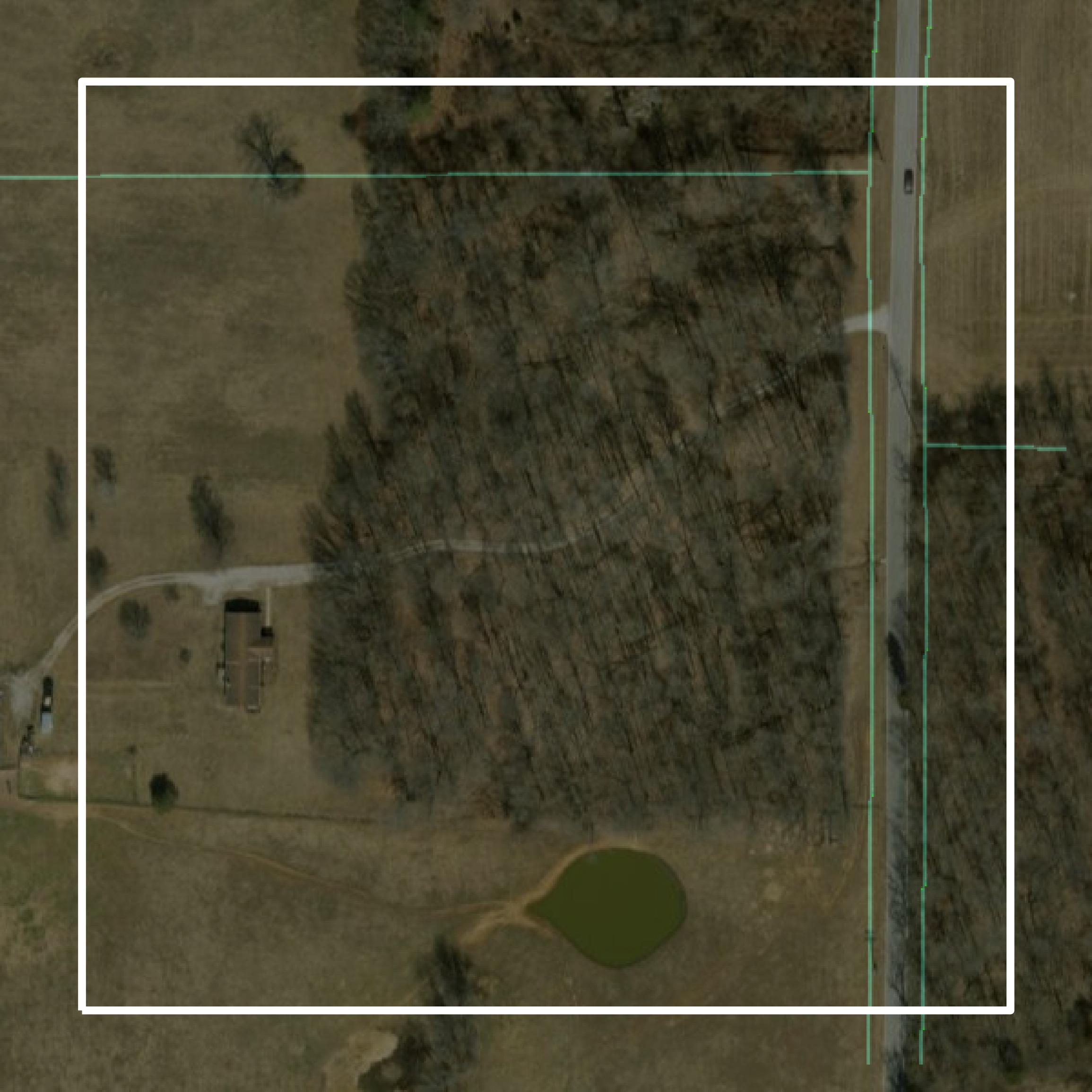 This image shows parcel and building data in Harrison County created using GIS data in Equator.