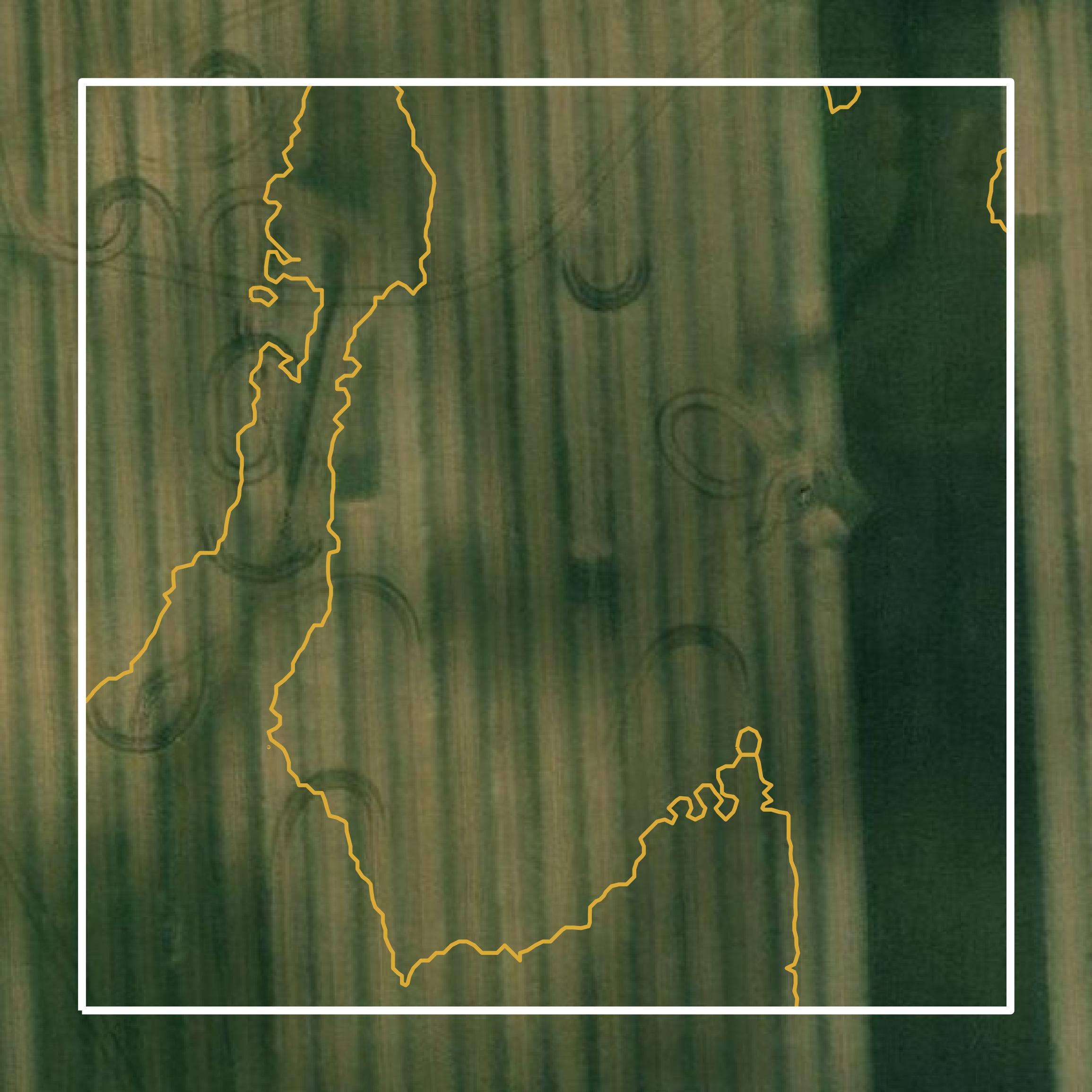 This image shows a contour map in Hendricks County created using GIS data in Equator.