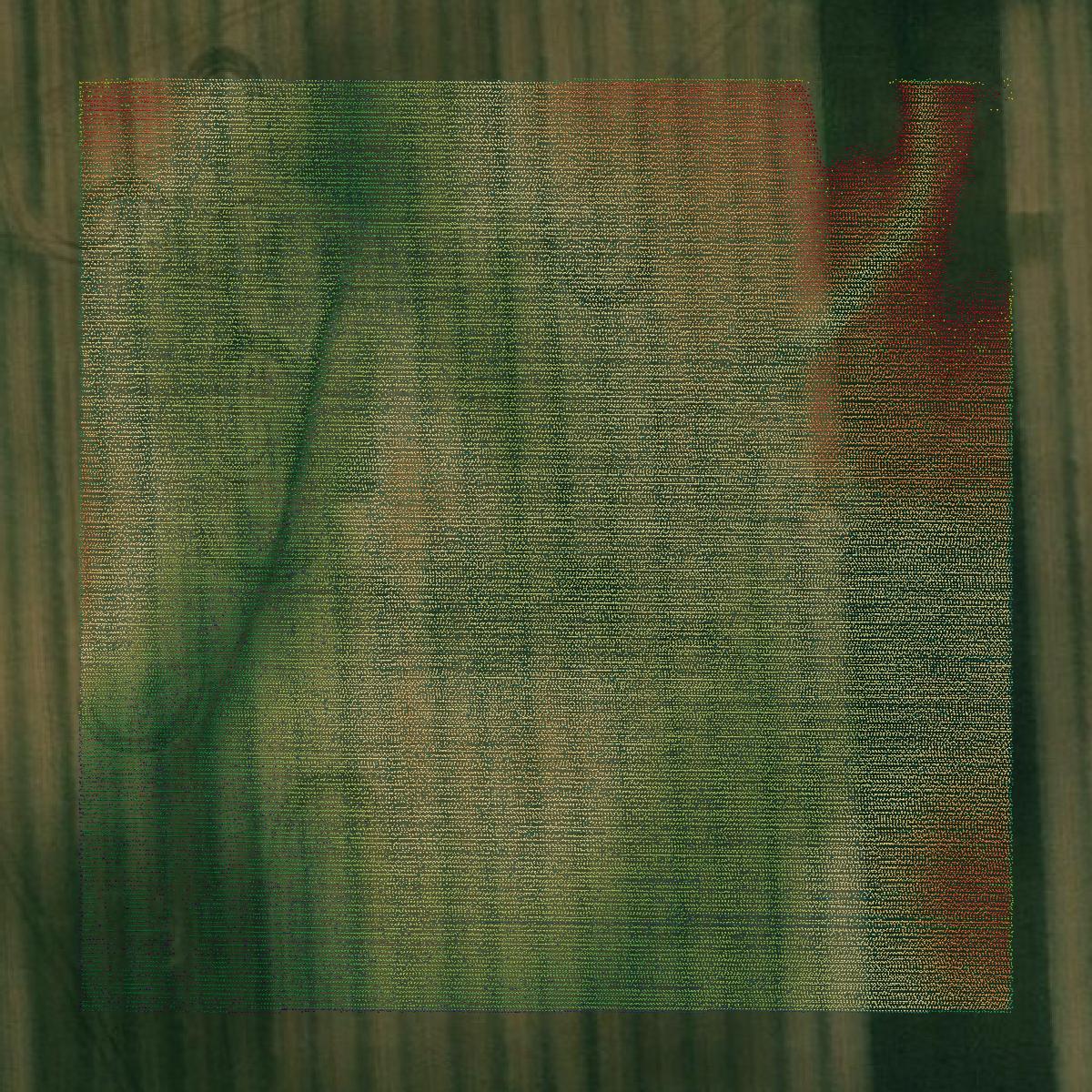 This image shows a LiDAR point cloud in Hendricks County created using GIS data in Equator.