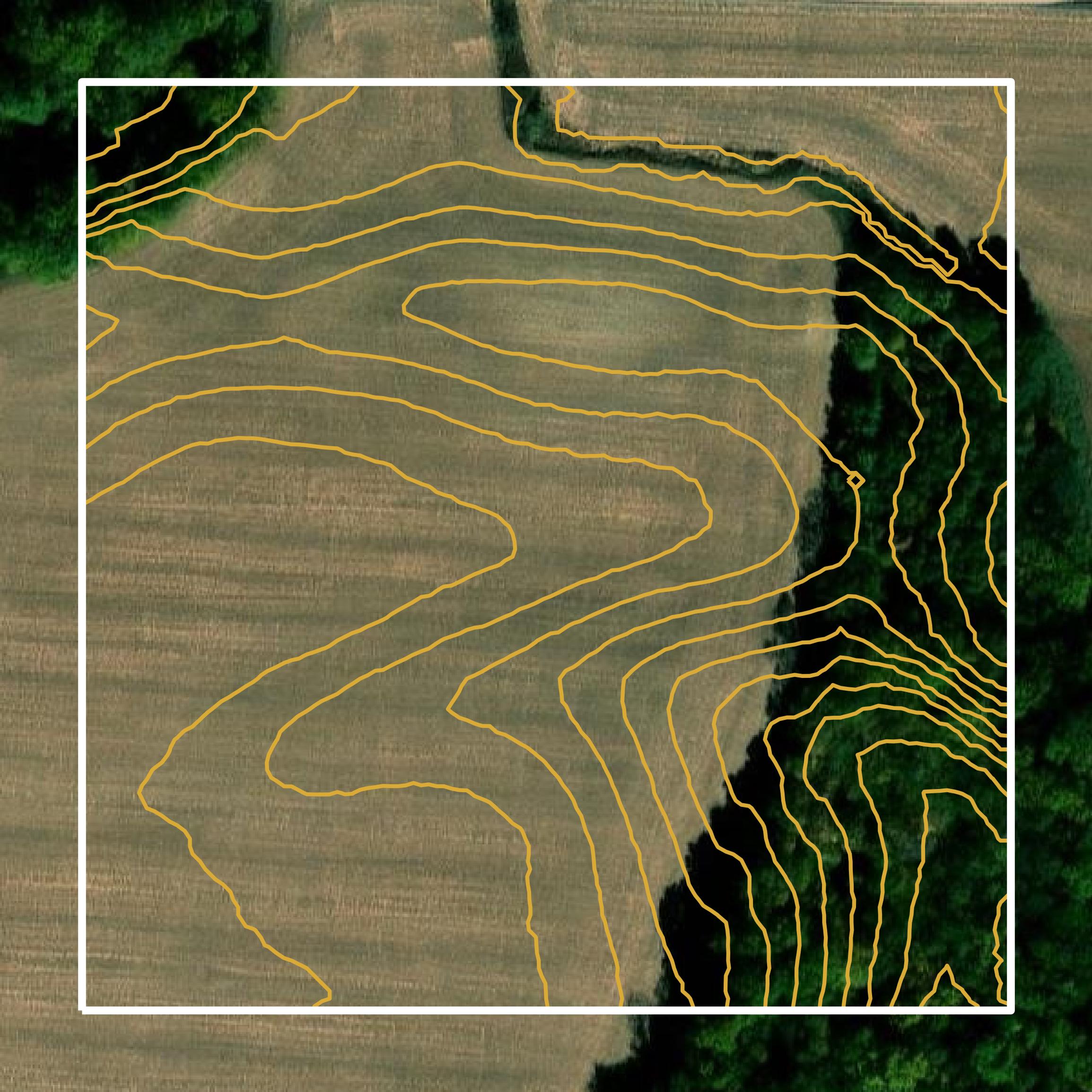This image shows a contour map in Jackson County created using GIS data in Equator.