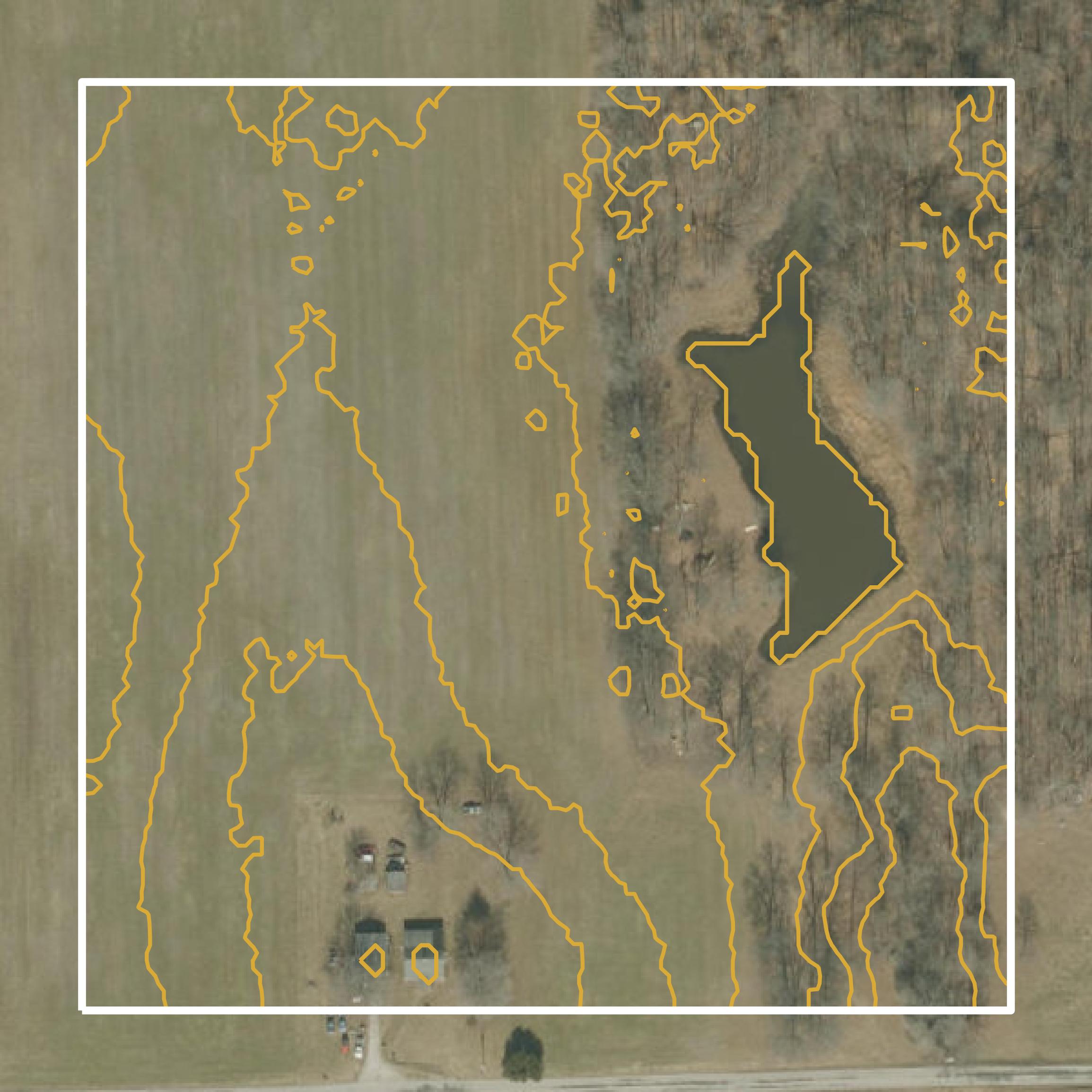This image shows a contour map in Jefferson County created using GIS data in Equator.