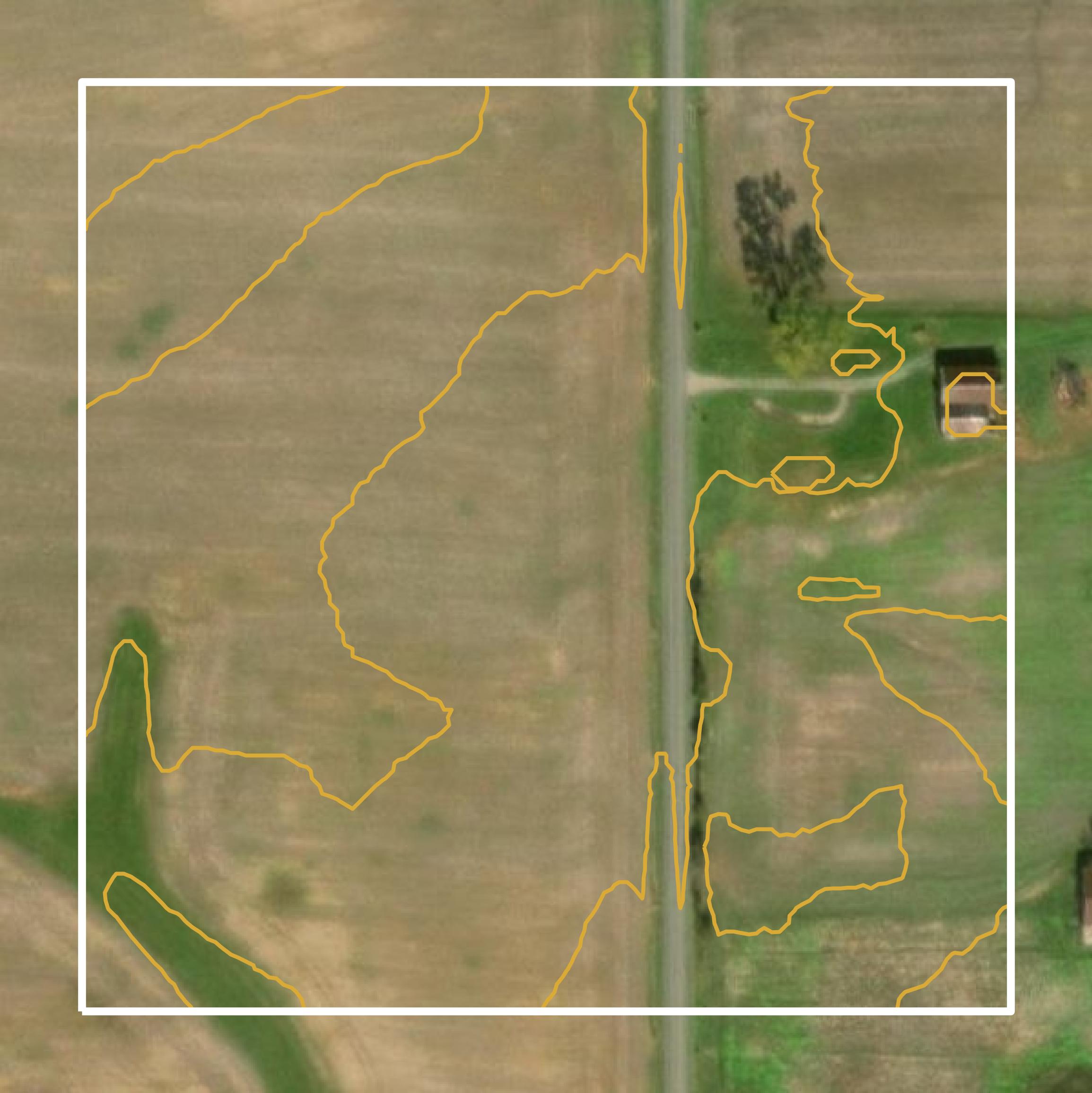 This image shows a contour map in Johnson County created using GIS data in Equator.